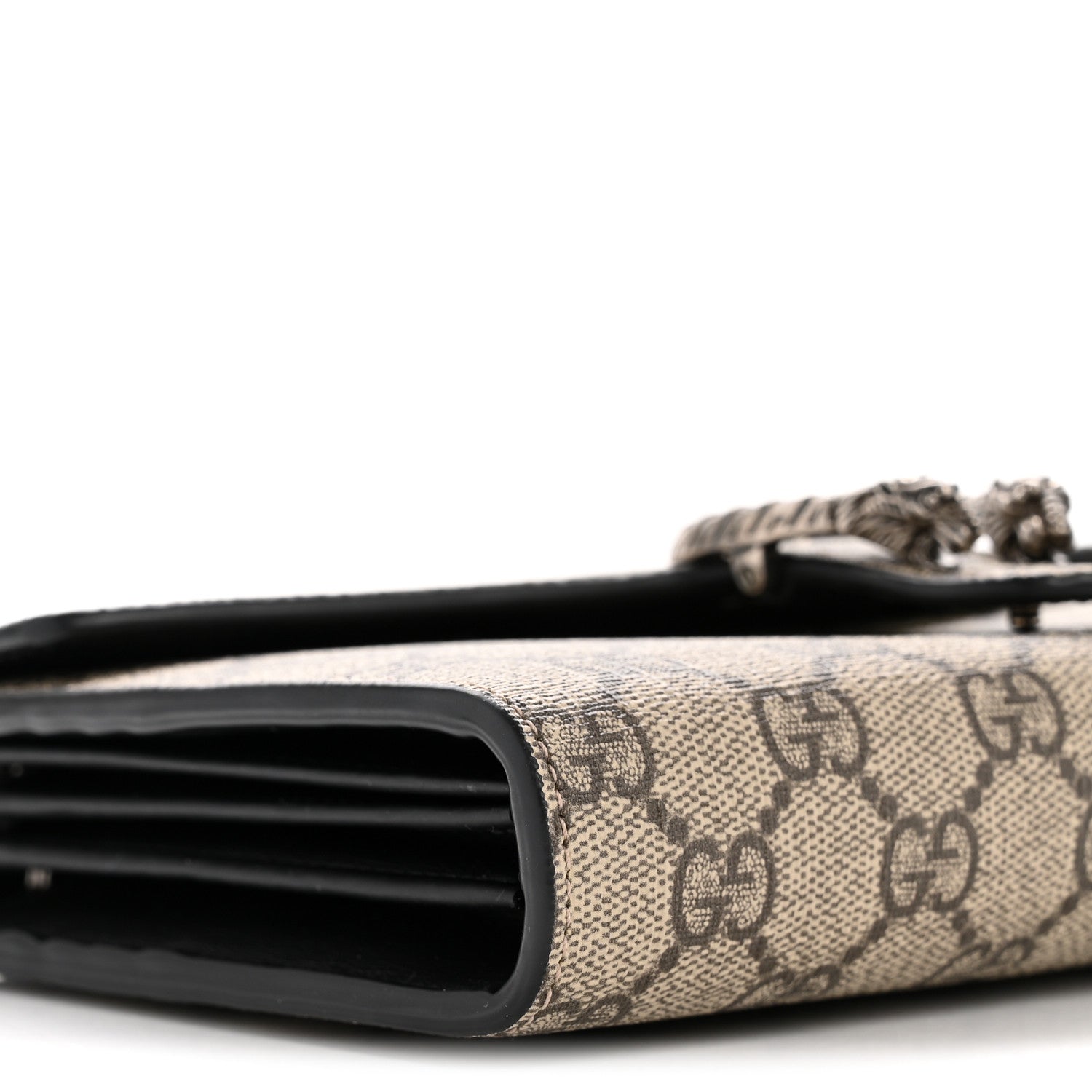 GG Supreme Monogram Mini Dionysus Chain Wallet Black