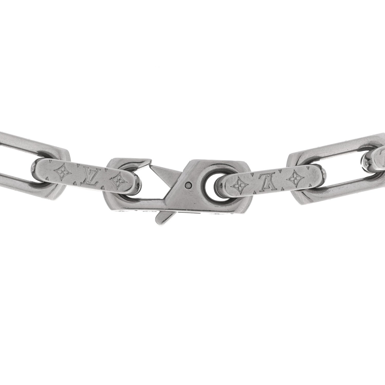 Monogram Chain Necklace Silver