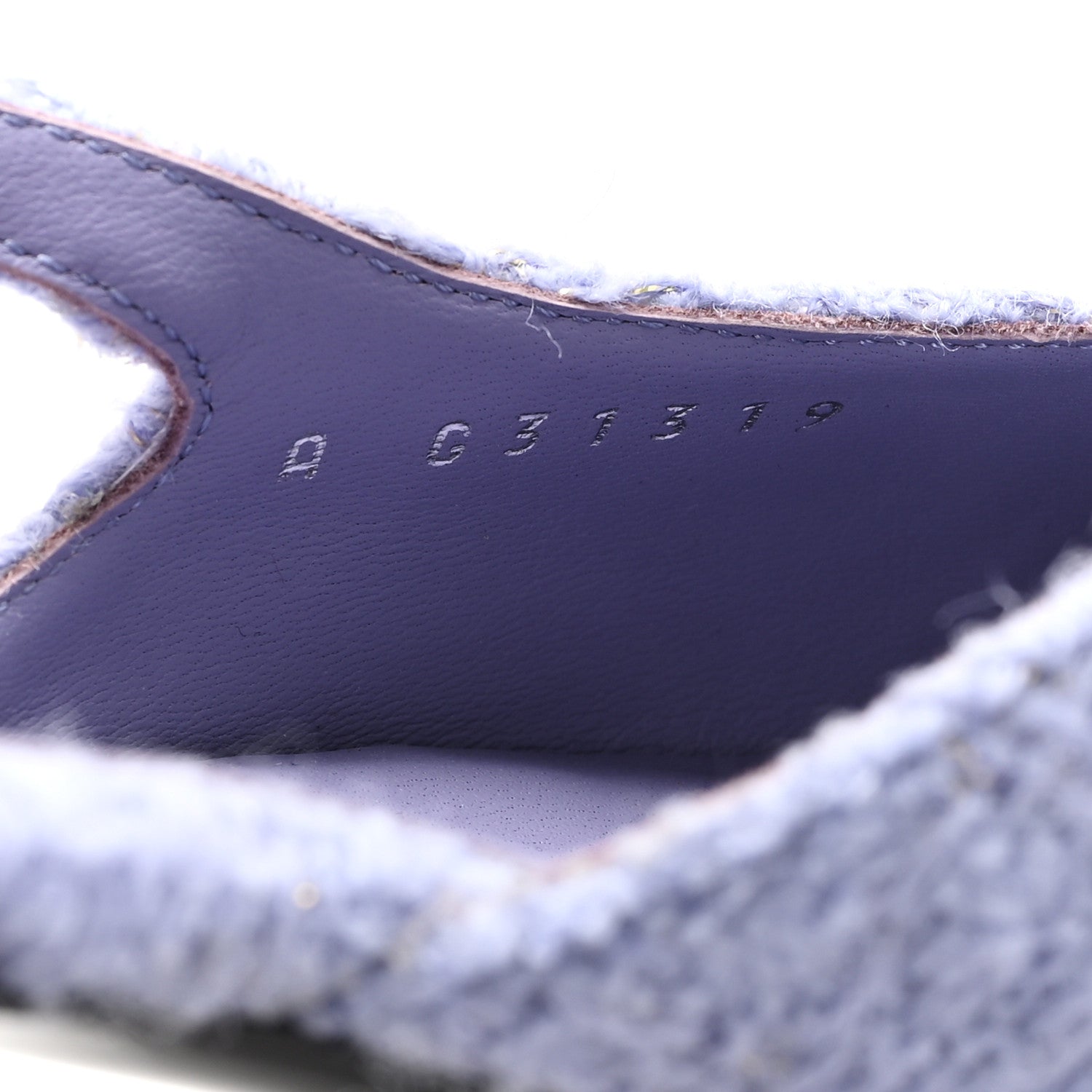 Tweed Cap Toe CC Slingback Flat 35.5 Lilac Black