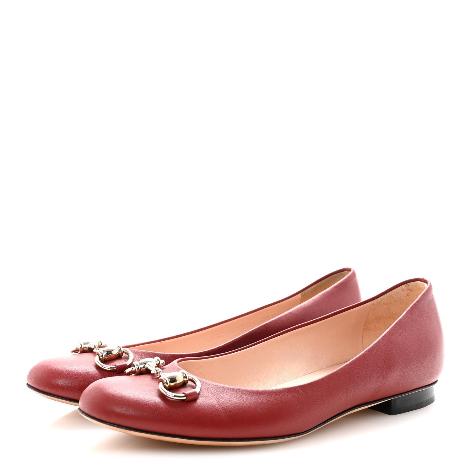 Calfskin Horsebit Ballerina Flats 35.5 Red