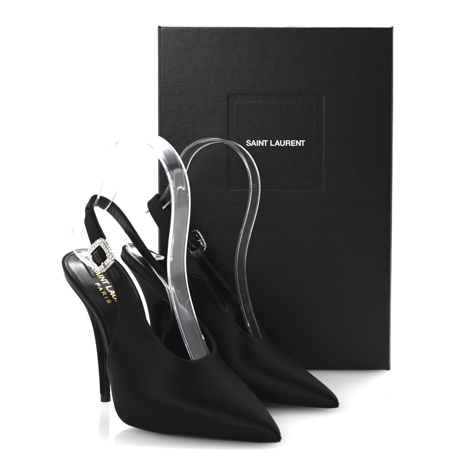 Silk Satin Yasmeen 115 Slingback Pumps 35 Black
