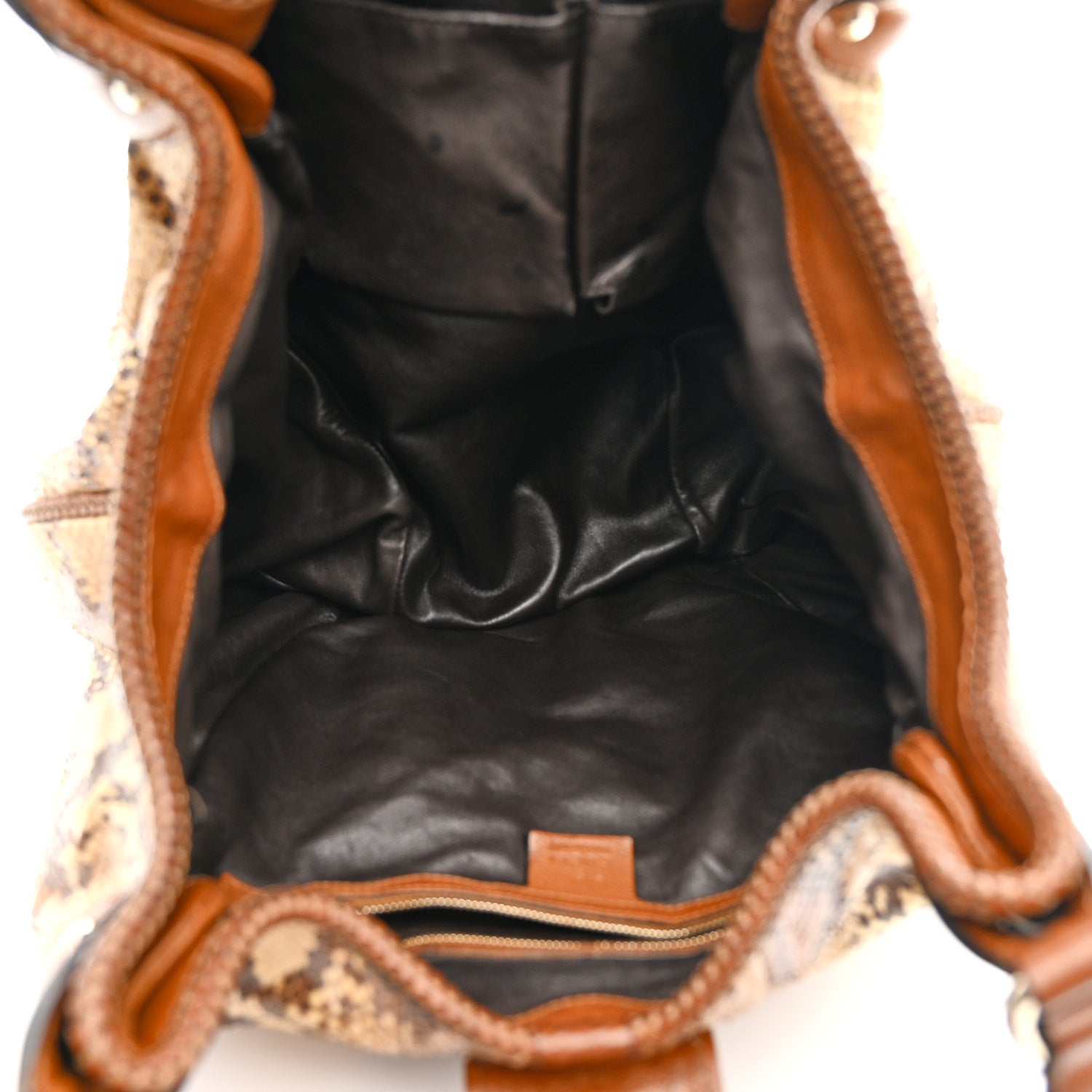 Snakeskin Medium Indy Top Handle Hobo Brown Beige