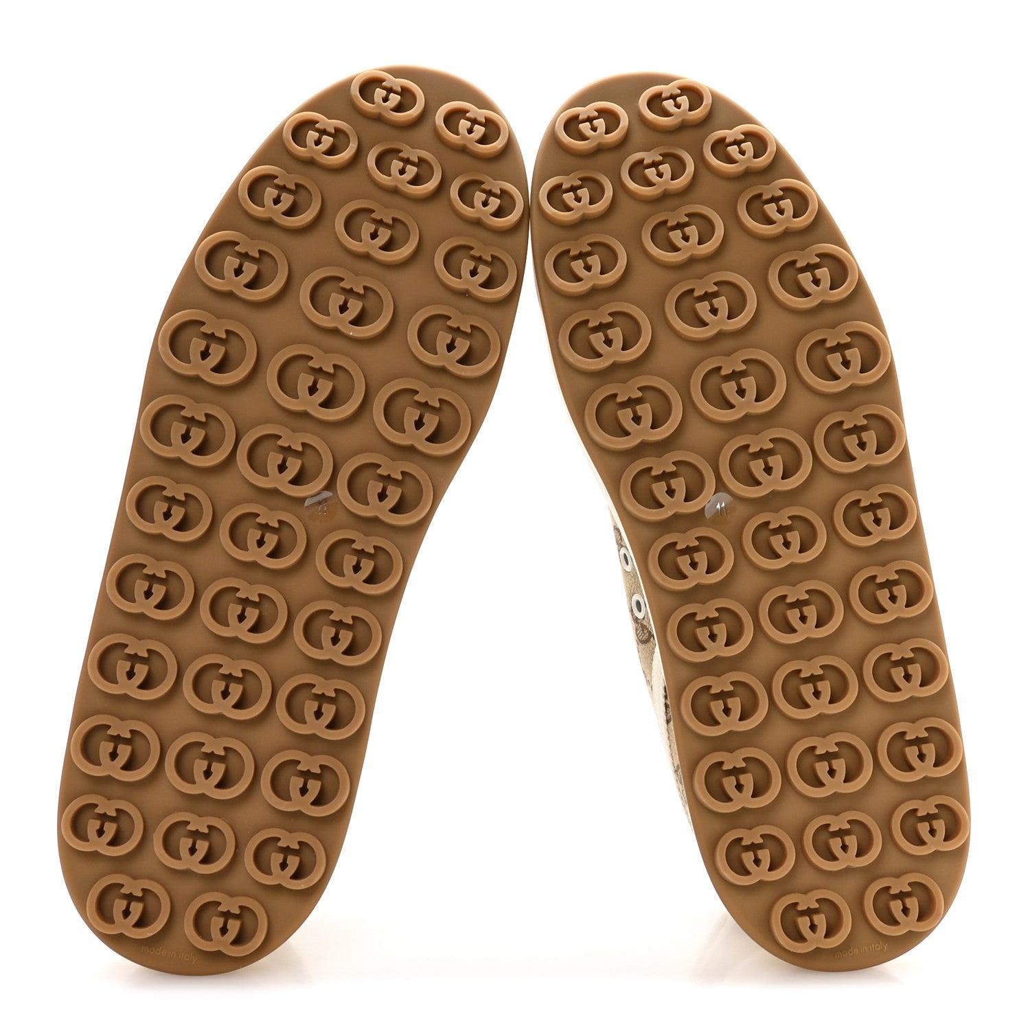 New Canvas GG Monogram Mens Tennis 1977 55mm Platform Sneakers 11 Beige Ebony Mystic White