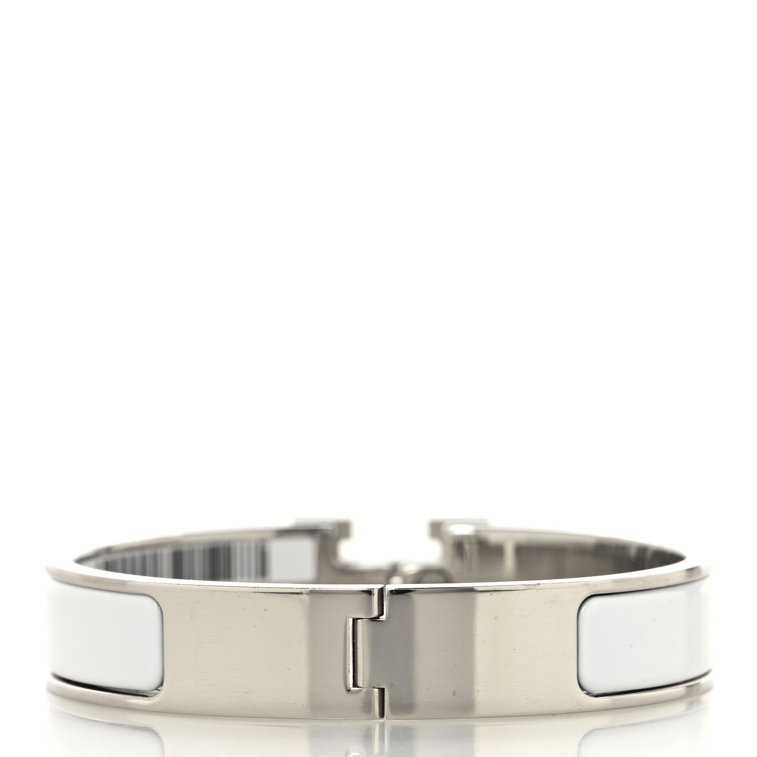 Enamel Narrow Clic Clac H Bracelet PM White