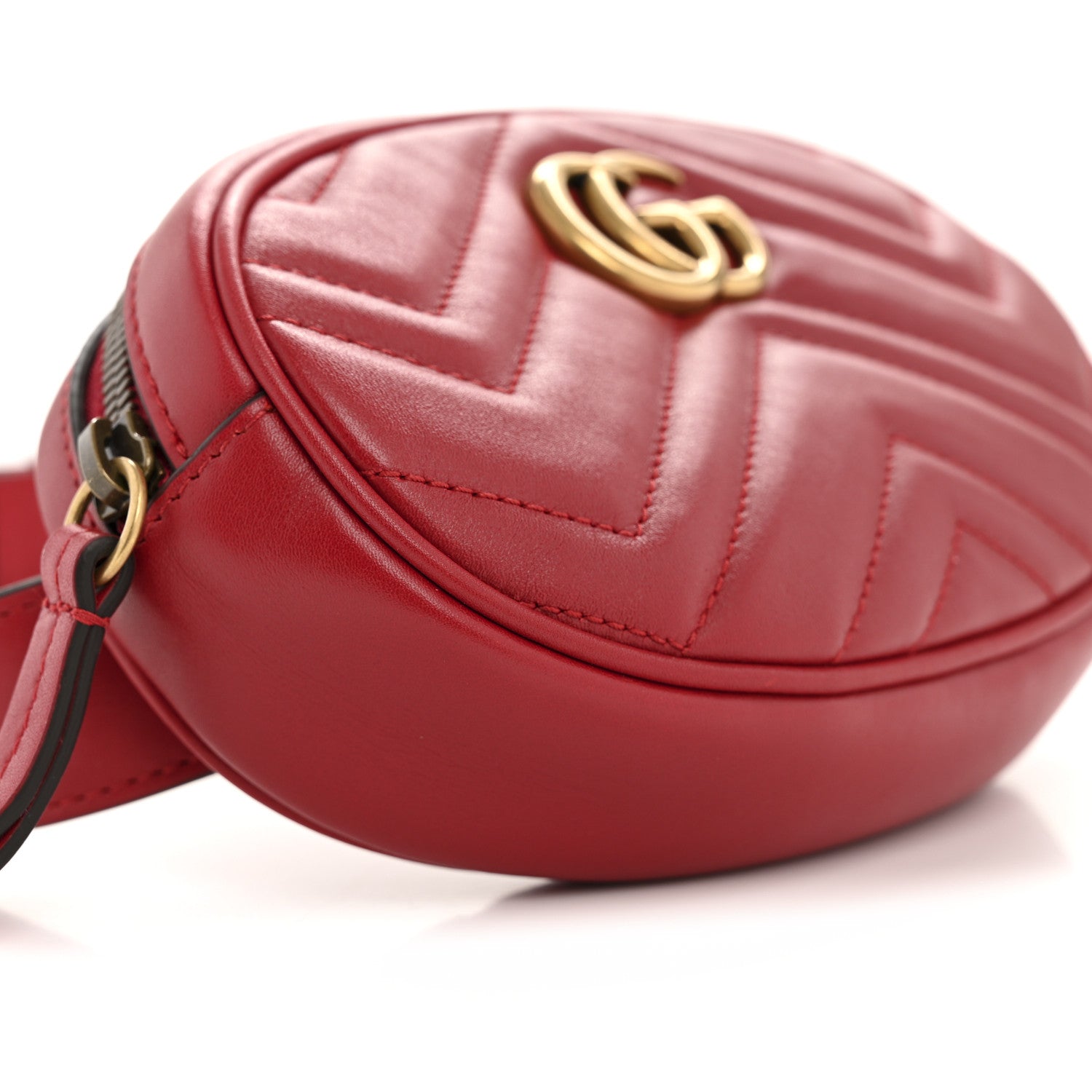 Calfskin Matelasse GG Marmont Belt Bag 75 30 Hibiscus Red