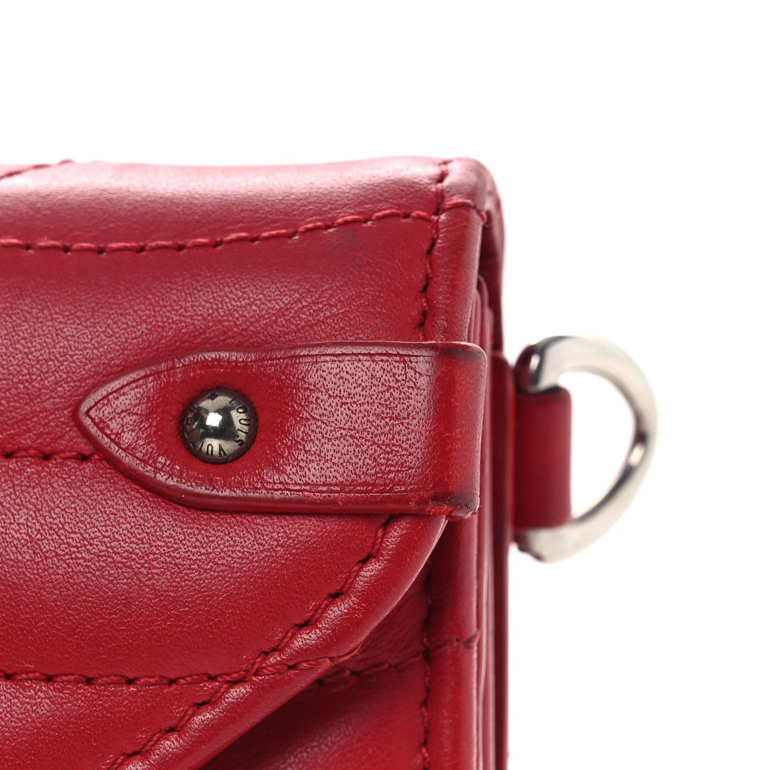 Calfskin New Wave Long Wallet Rouge