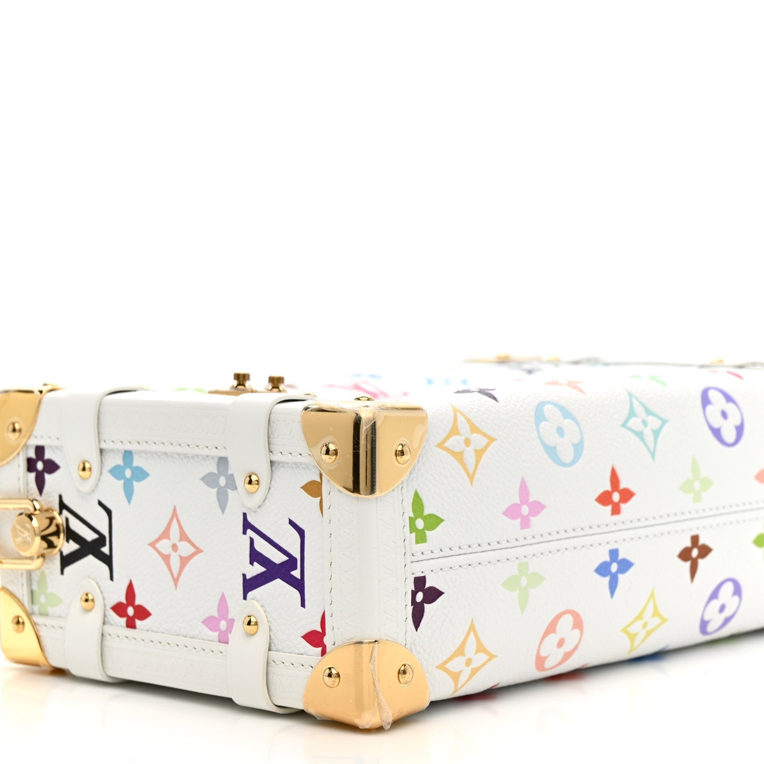 LV x TM Cowhide Monogram Multicolor Side Trunk MM White