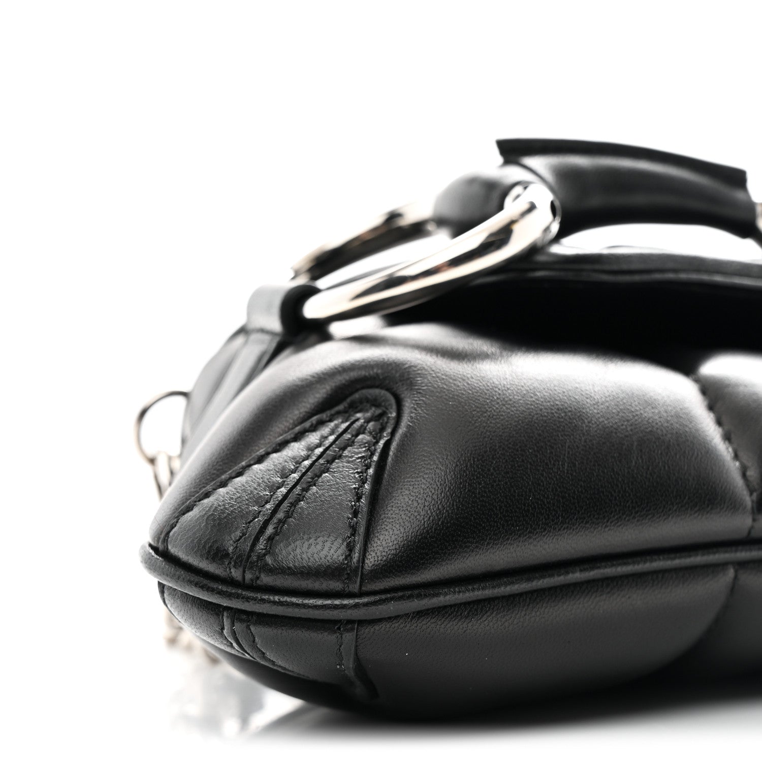 Nappa Vertical Matelasse Small Maxi Horsebit Chain Shoulder Bag Black