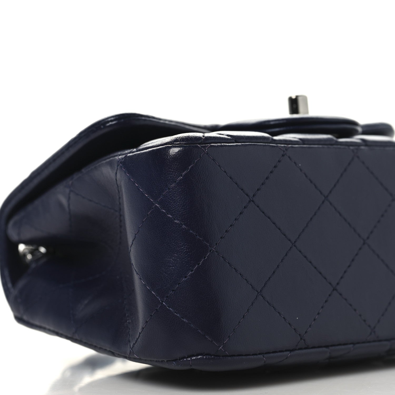 Lambskin Quilted Mini Square Flap Dark Purple
