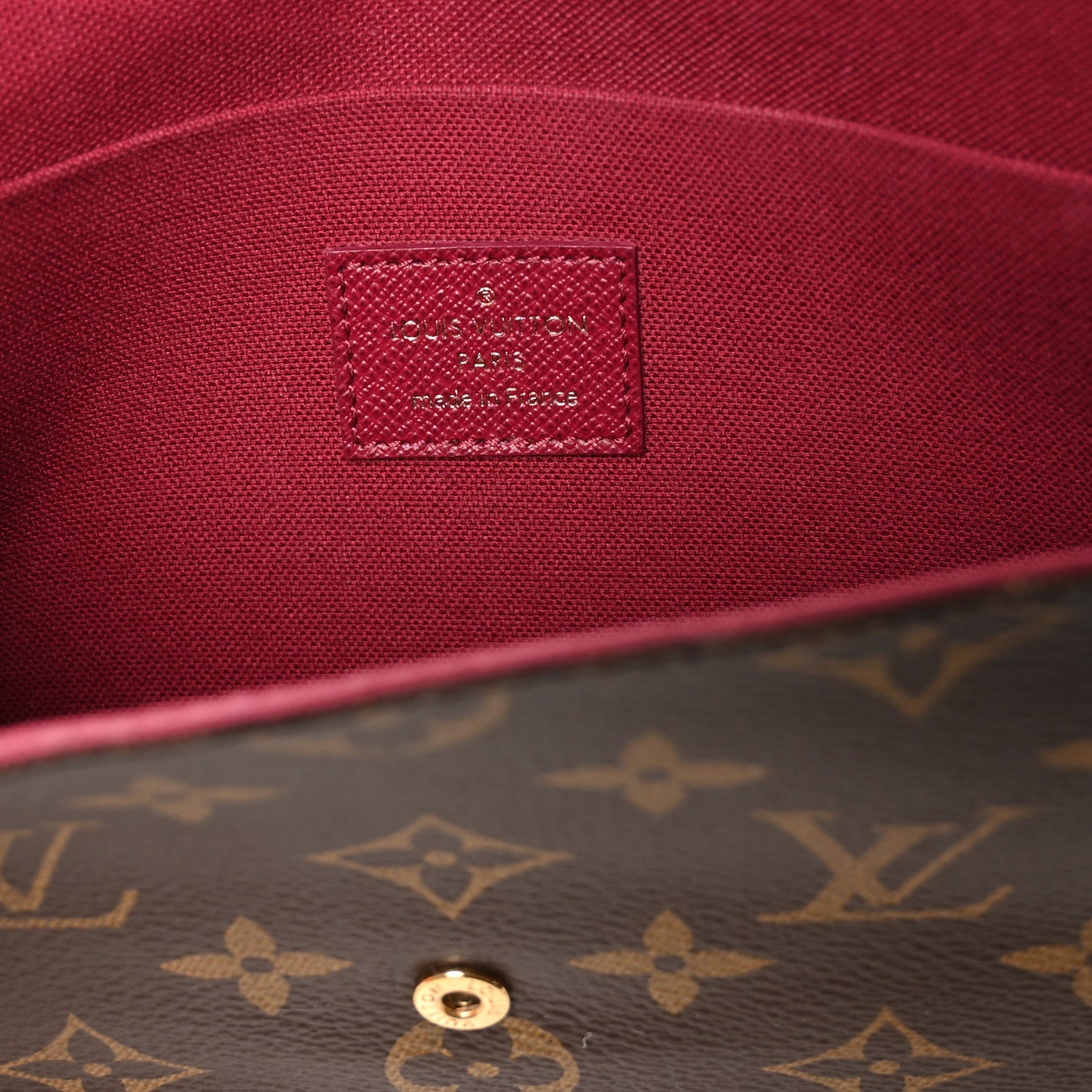 Monogram Pochette Felicie Chain Wallet Fuchsia