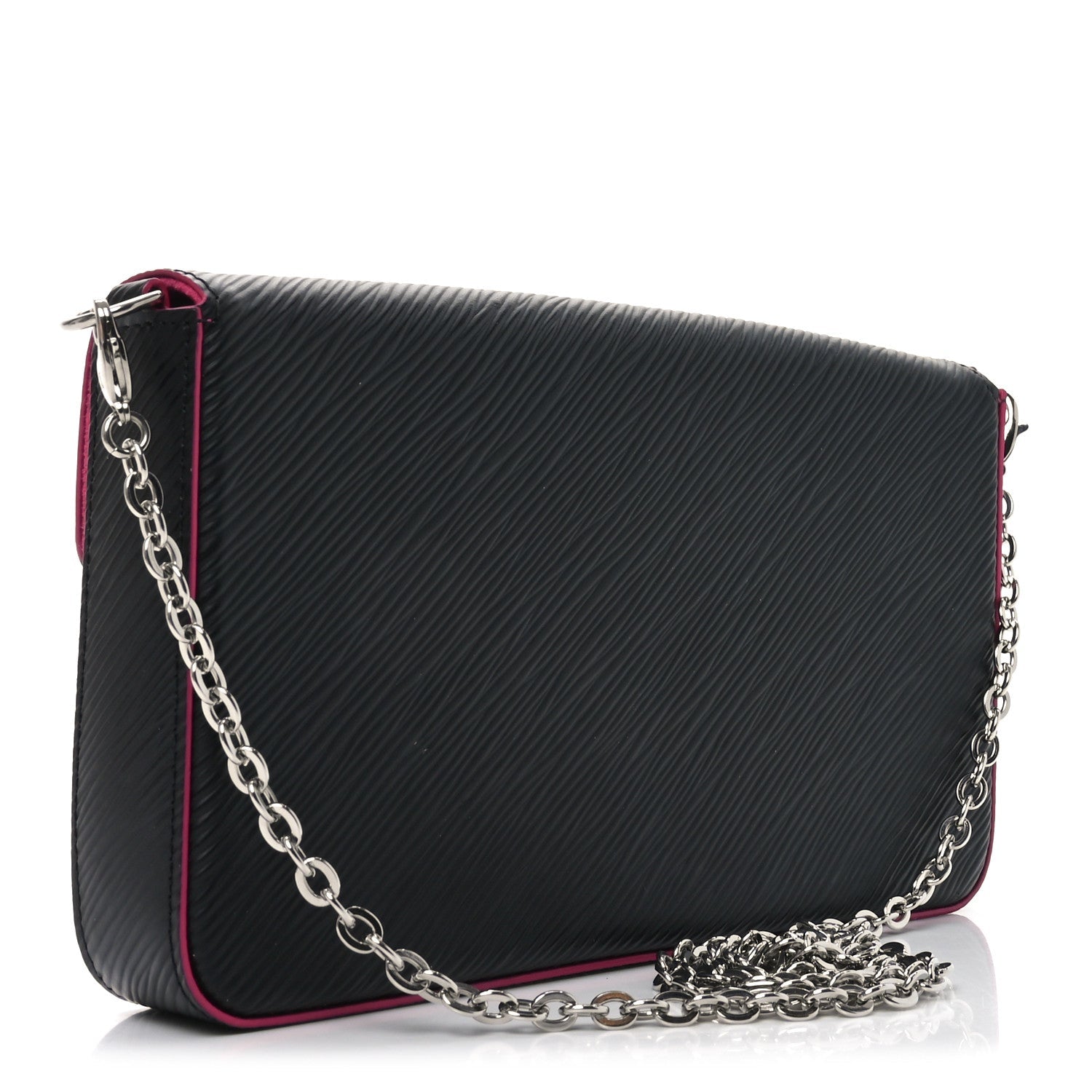 Epi Pochette Felicie Black Hot Pink