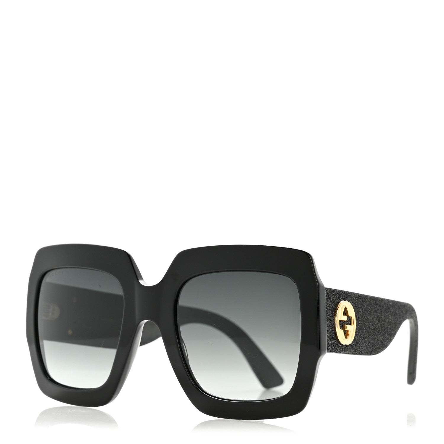 Square Frame Glitter GG0102S Sunglasses Black