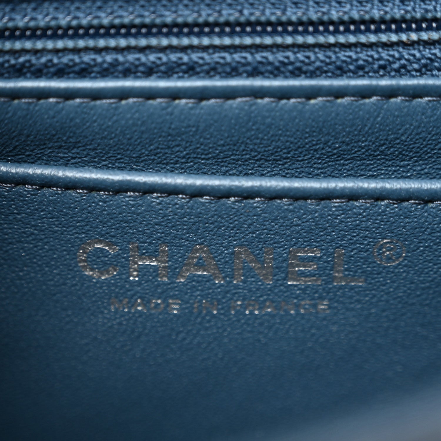 Caviar Quilted Mini Rectangular Flap Blue