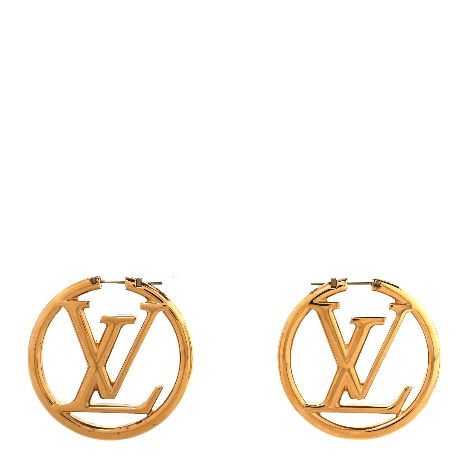 Metal Louise Hoop Earrings Gold