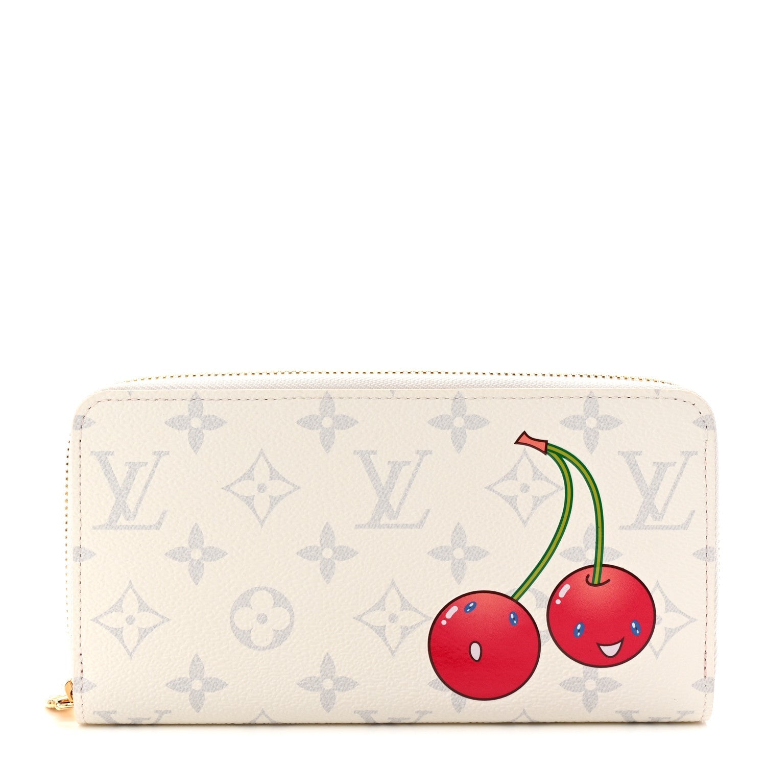 LV X TM Monogram Cerises Zippy Wallet White