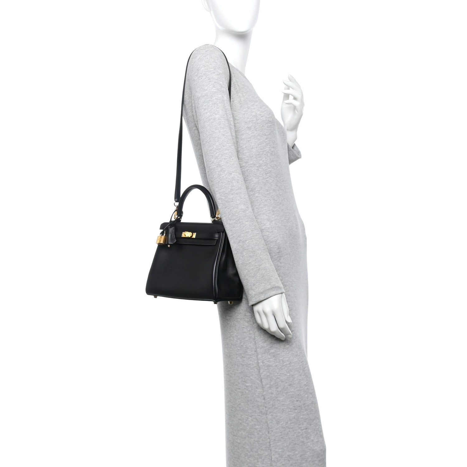 Cheri Calfskin Kelly Retourne 25 Black