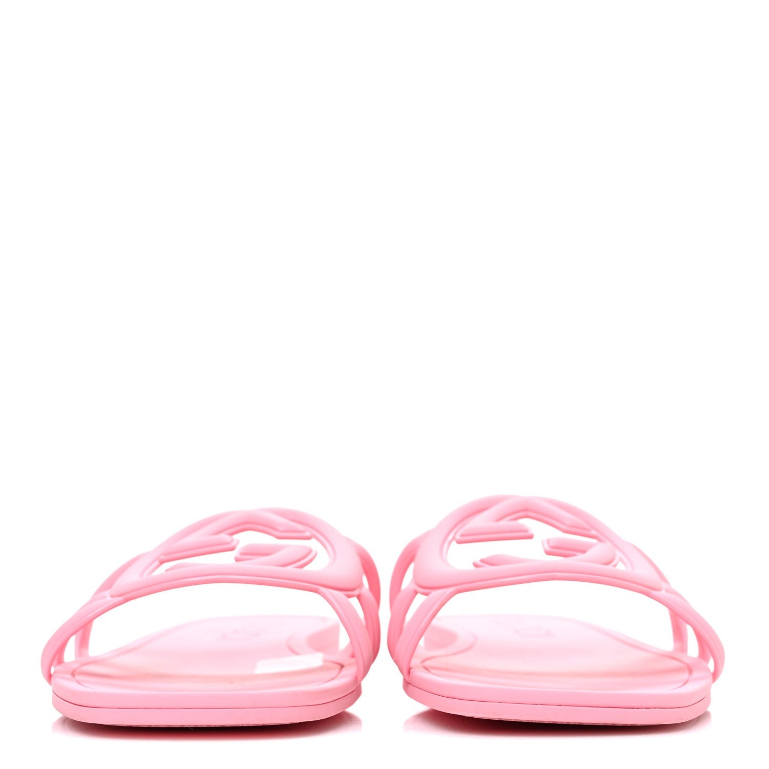 Rubber Interlocking G Womens Slide Sandals 38 Wild Rose