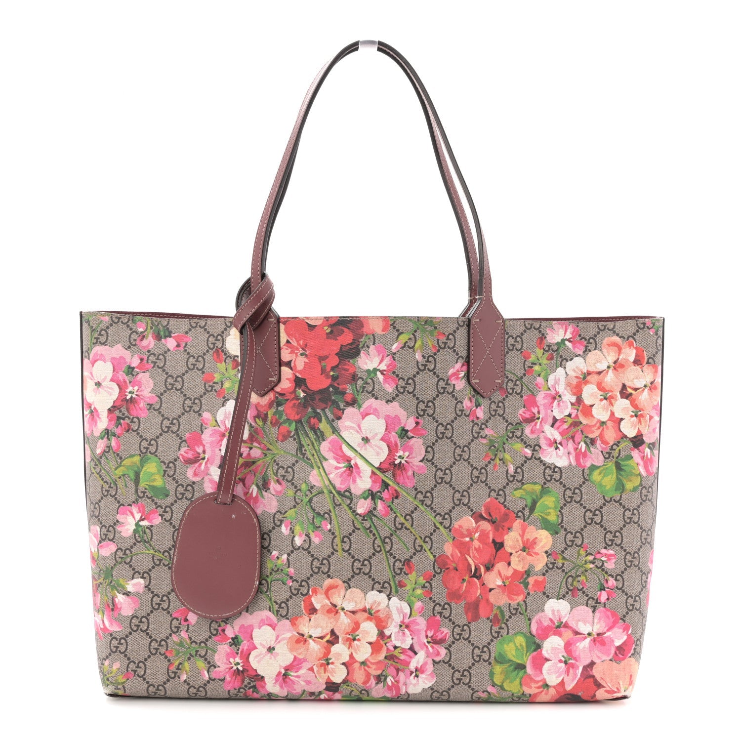 GG Supreme Monogram Blooms Medium Reversible Tote Beige Multicolor Dry Rose