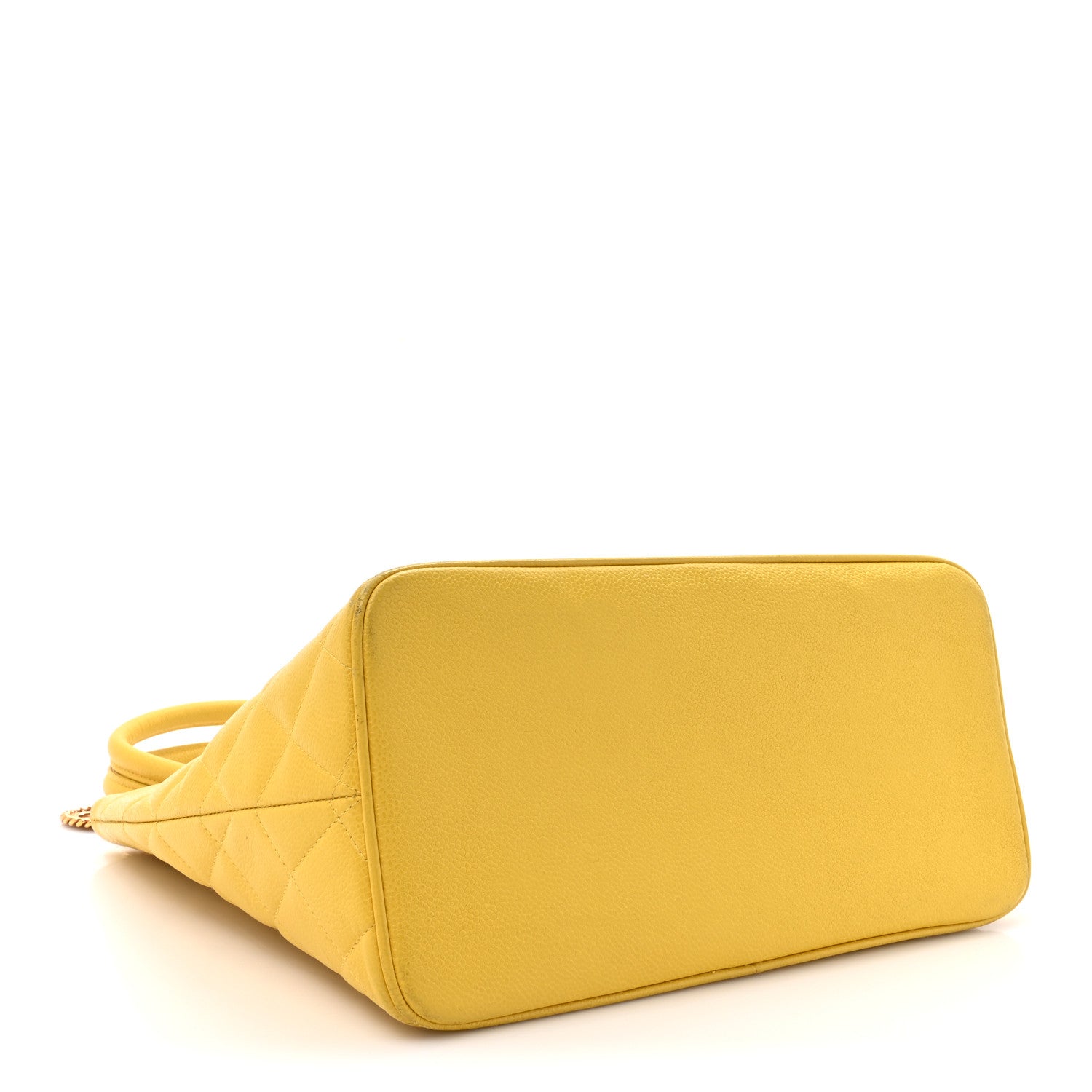 Caviar Quilted Medallion Tote Yellow