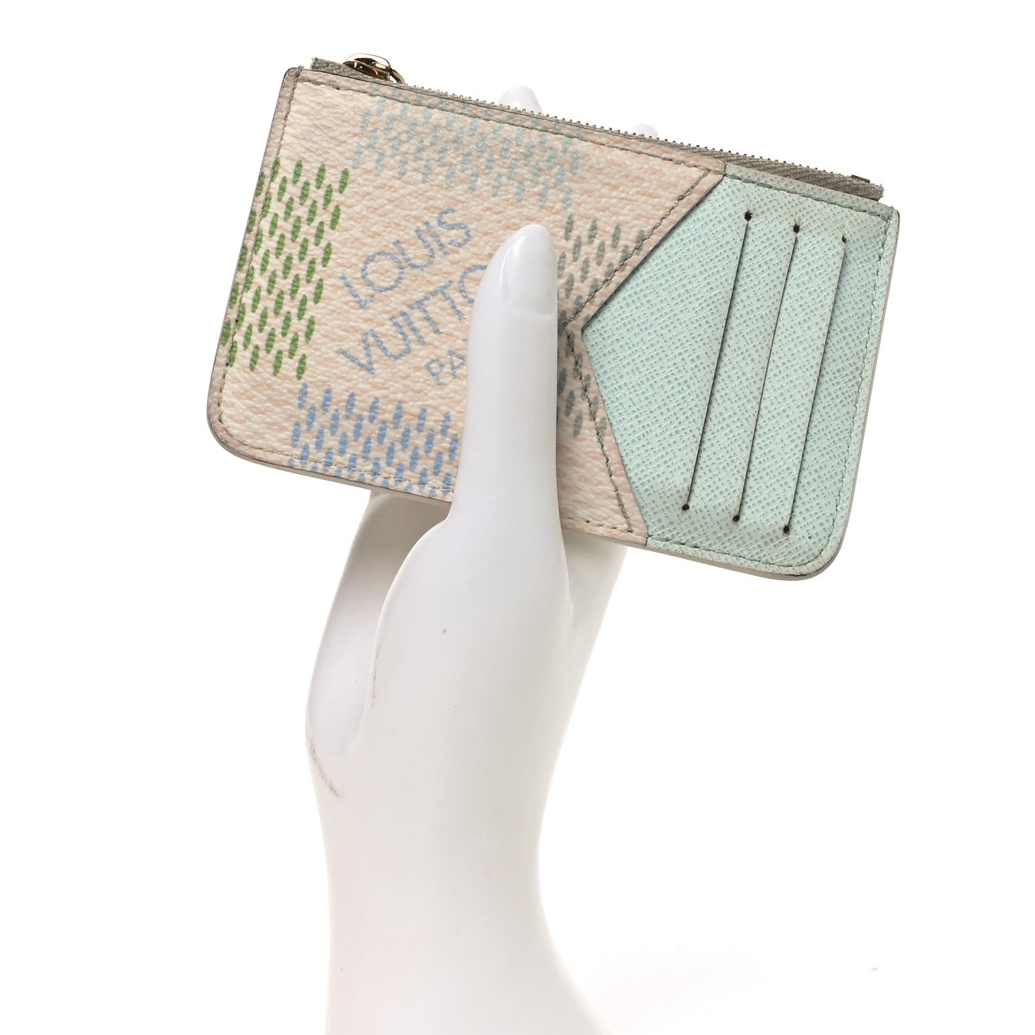Damierlicious Zipped Romy Card Holder Pistachio Green