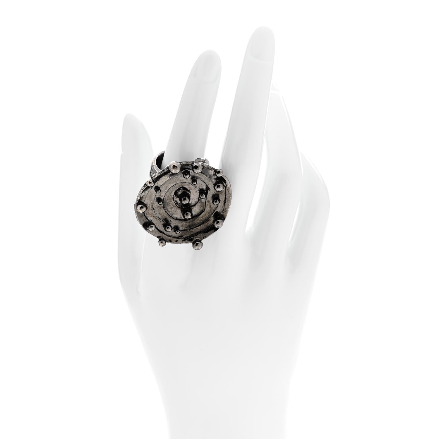 Metal Ring 54 7 Gunmetal Black
