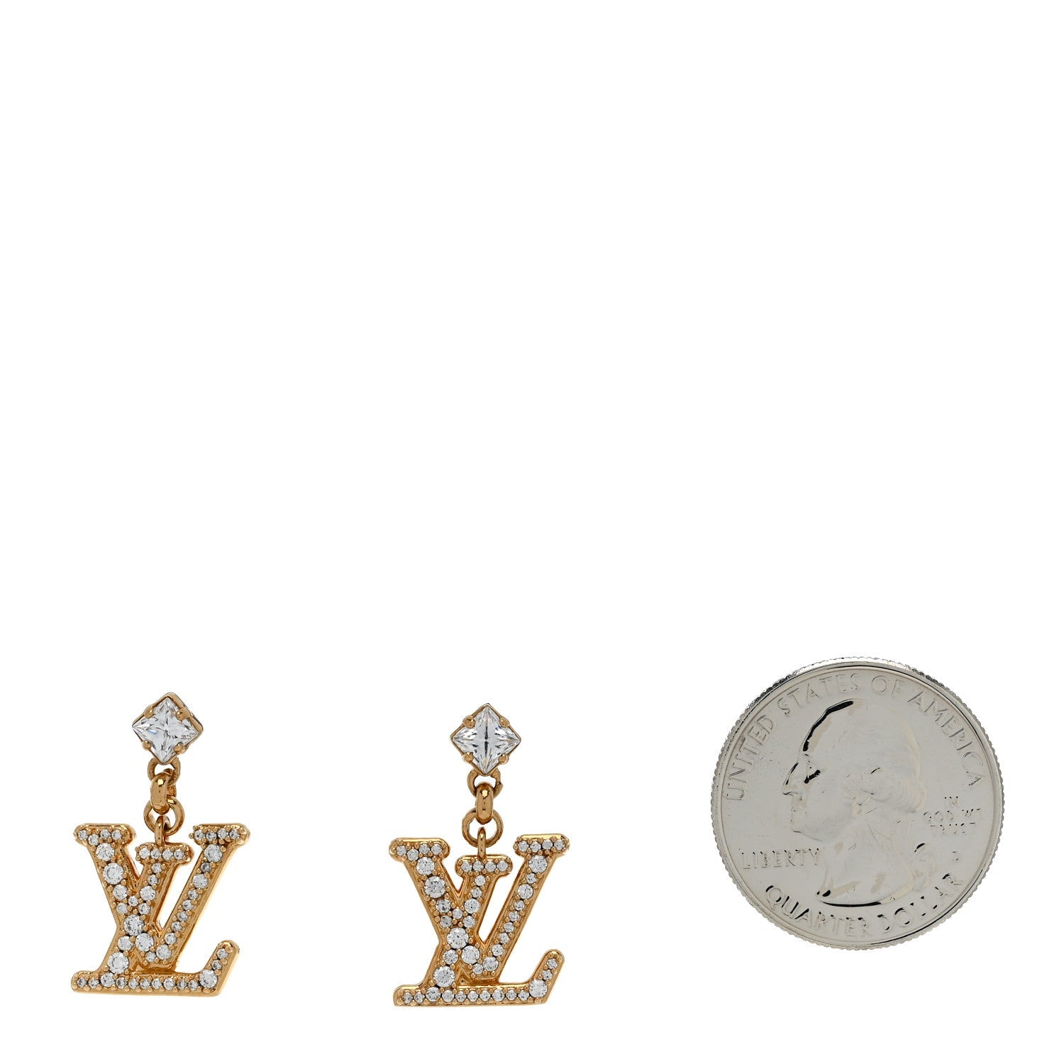 Crystal Lady LV Earrings Gold