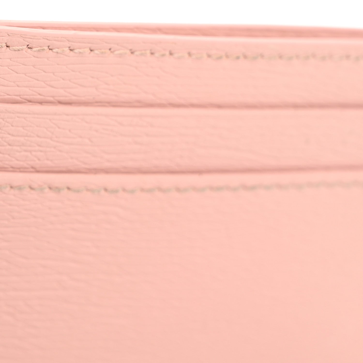 Calfskin Script Card Holder Light Pink