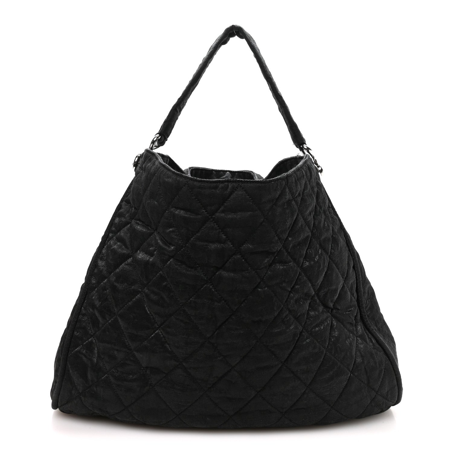 Crinkled Coated Canvas Le Marais Hobo Black