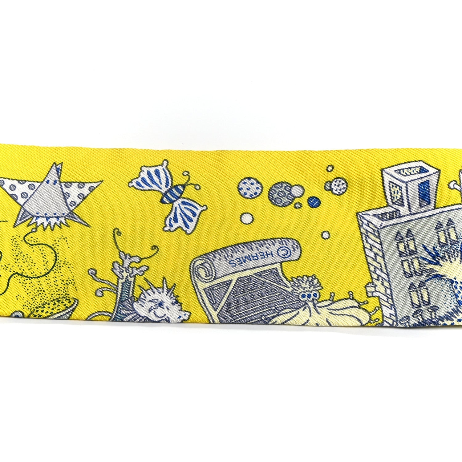 Silk La Folle Parade Twilly Jaune Vif Bleu Gris