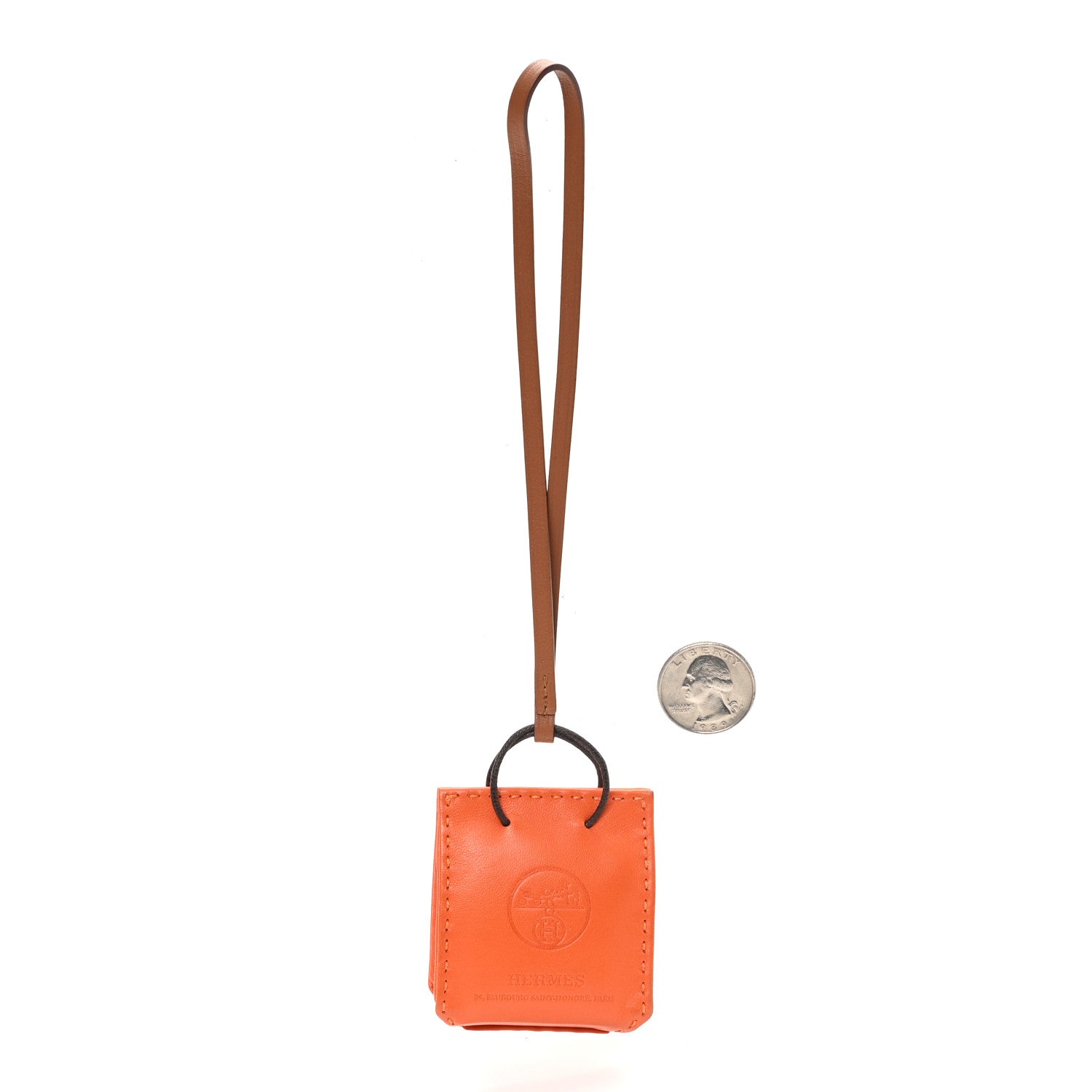 Milo Lambskin Swift Shopping Bag Charm Feu Gold