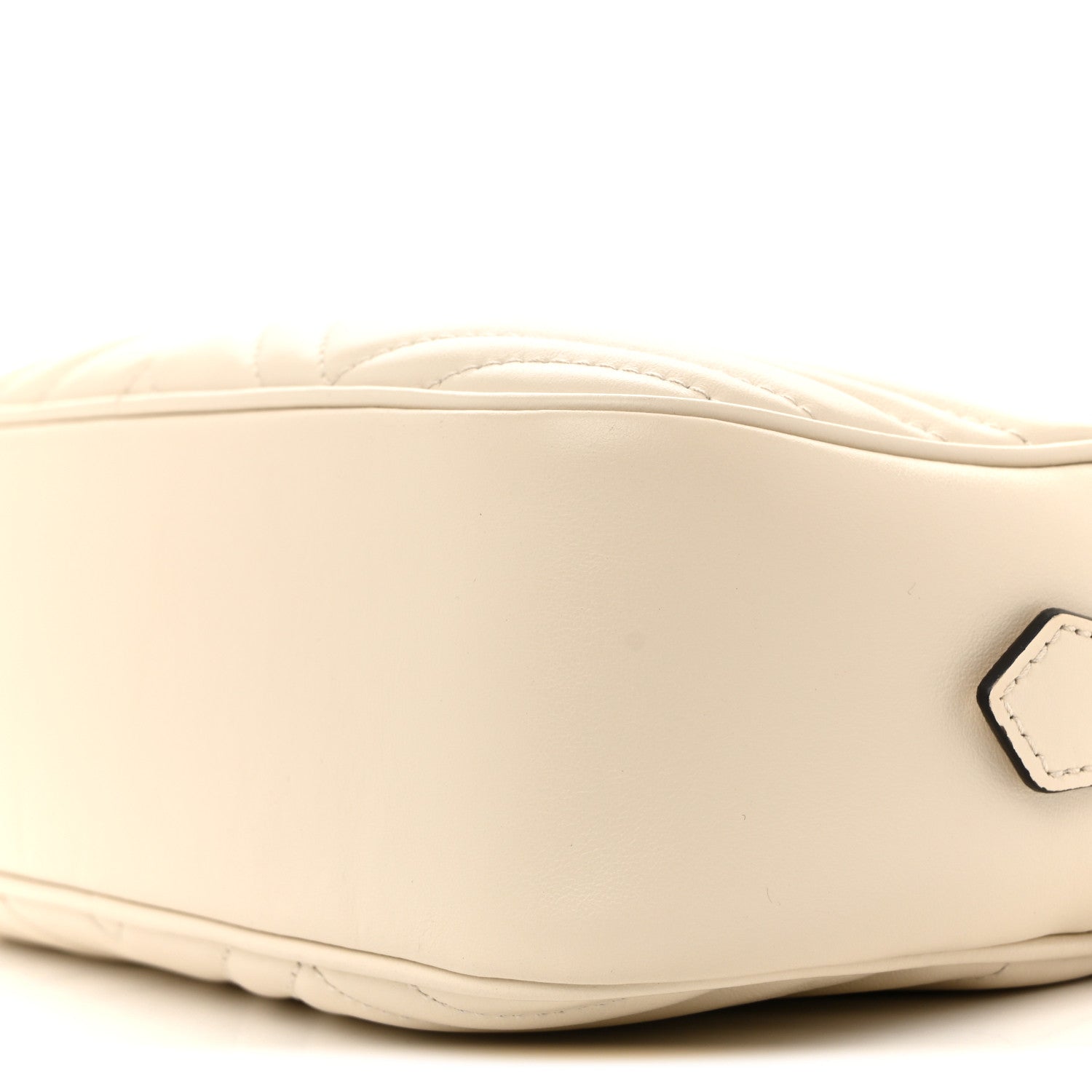 Calfskin Matelasse Small GG Marmont Chain Shoulder Bag White