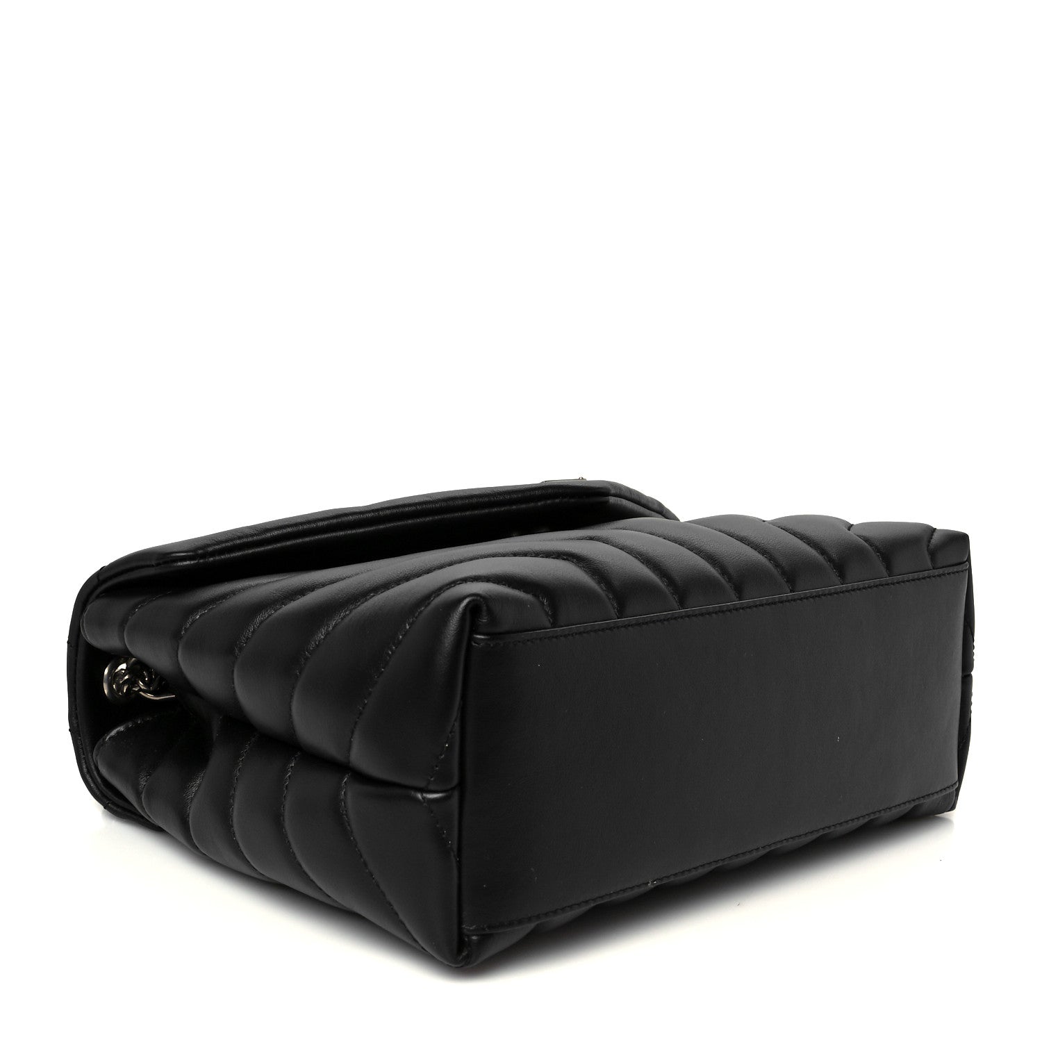 Calfskin Y Quilted Monogram Small Loulou Chain Satchel Black
