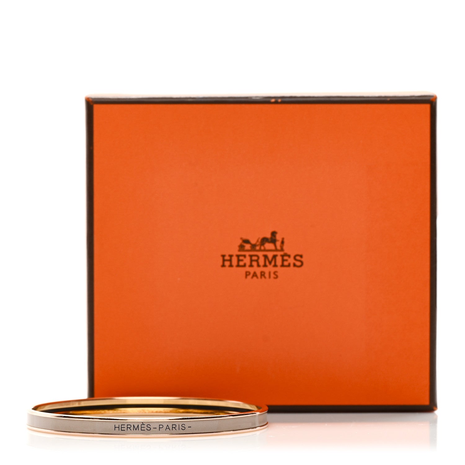 Enamel Printed Extra Narrow Uni Bracelet 70 Marron Glace