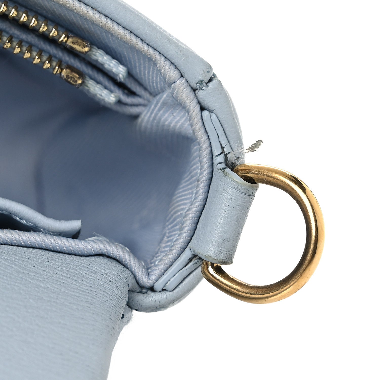 Calfskin Bubblegram Wallet On Strap Ice Blue