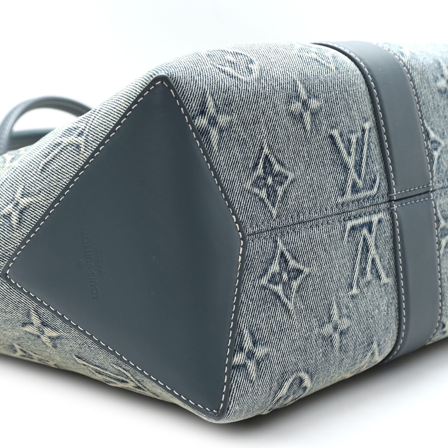 Monogram Washed Denim Weekend Tote NM Blue