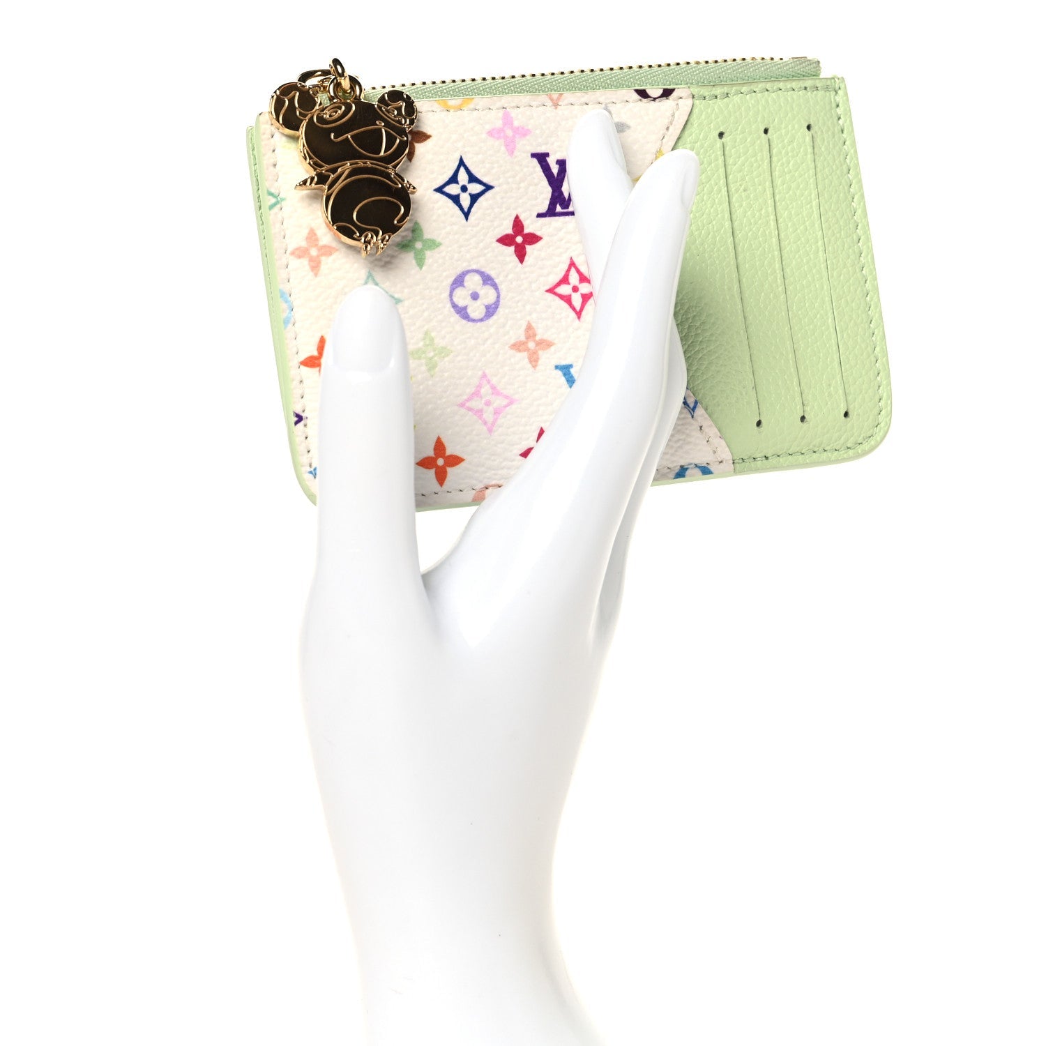 LV X TM Monogram Romy Card Holder Green Tea