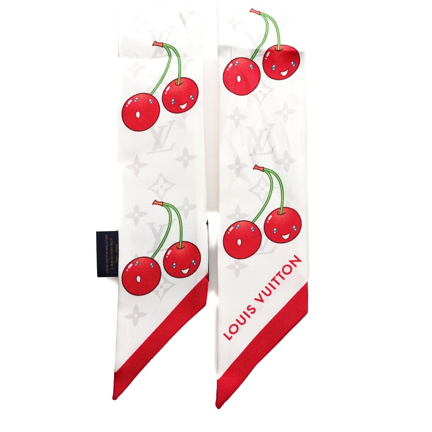 LV X TM Silk Monogram Cerises Bandeau White