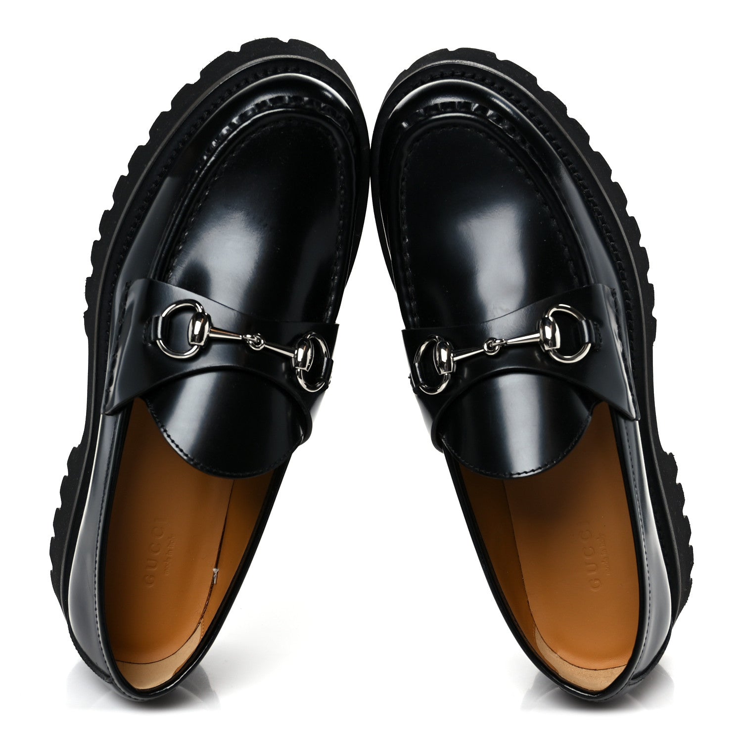 Cordovan Lux Womens Horsebit 45mm Platform Loafers 38 Black