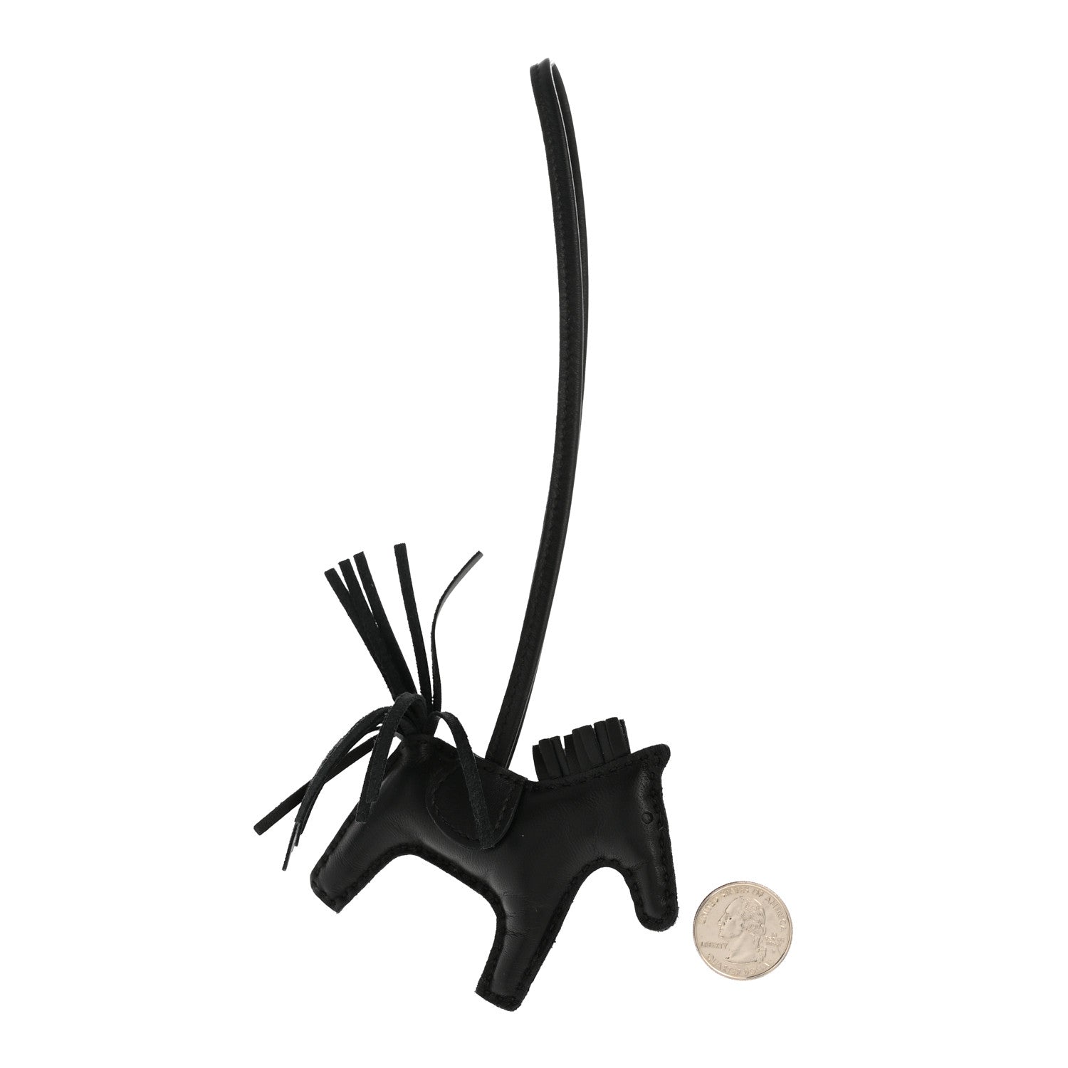 Milo Lambskin Grigri Rodeo Horse Bag Charm PM So Black
