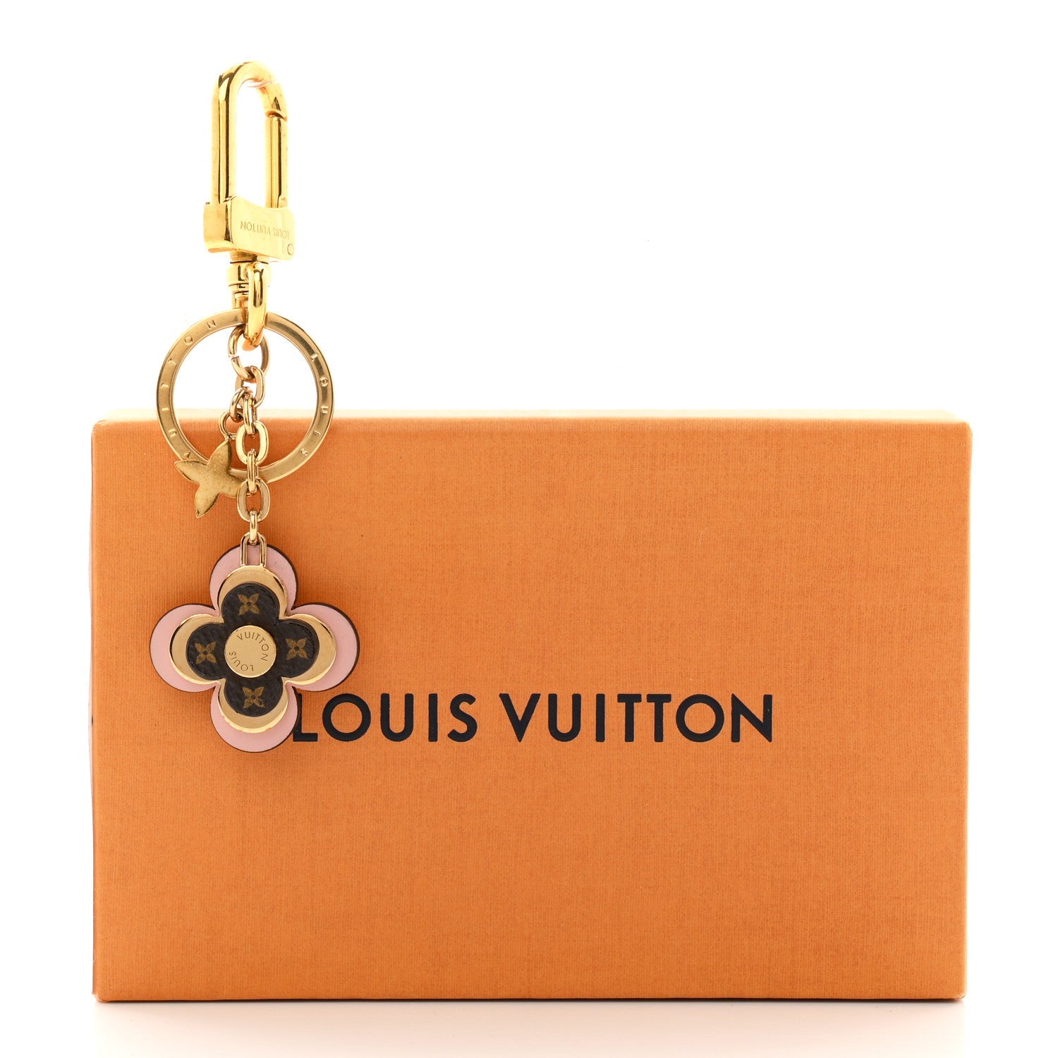 Monogram Blooming Flowers BB Bag Charm Key Holder Pink