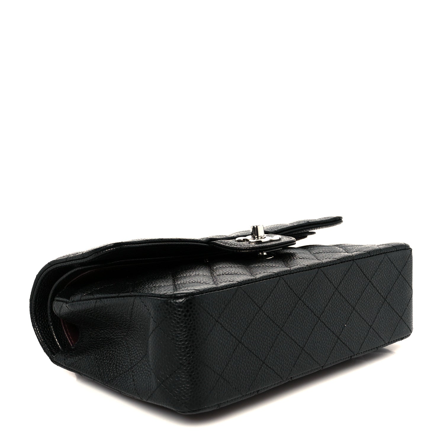 Caviar Quilted Small Double Flap Black
