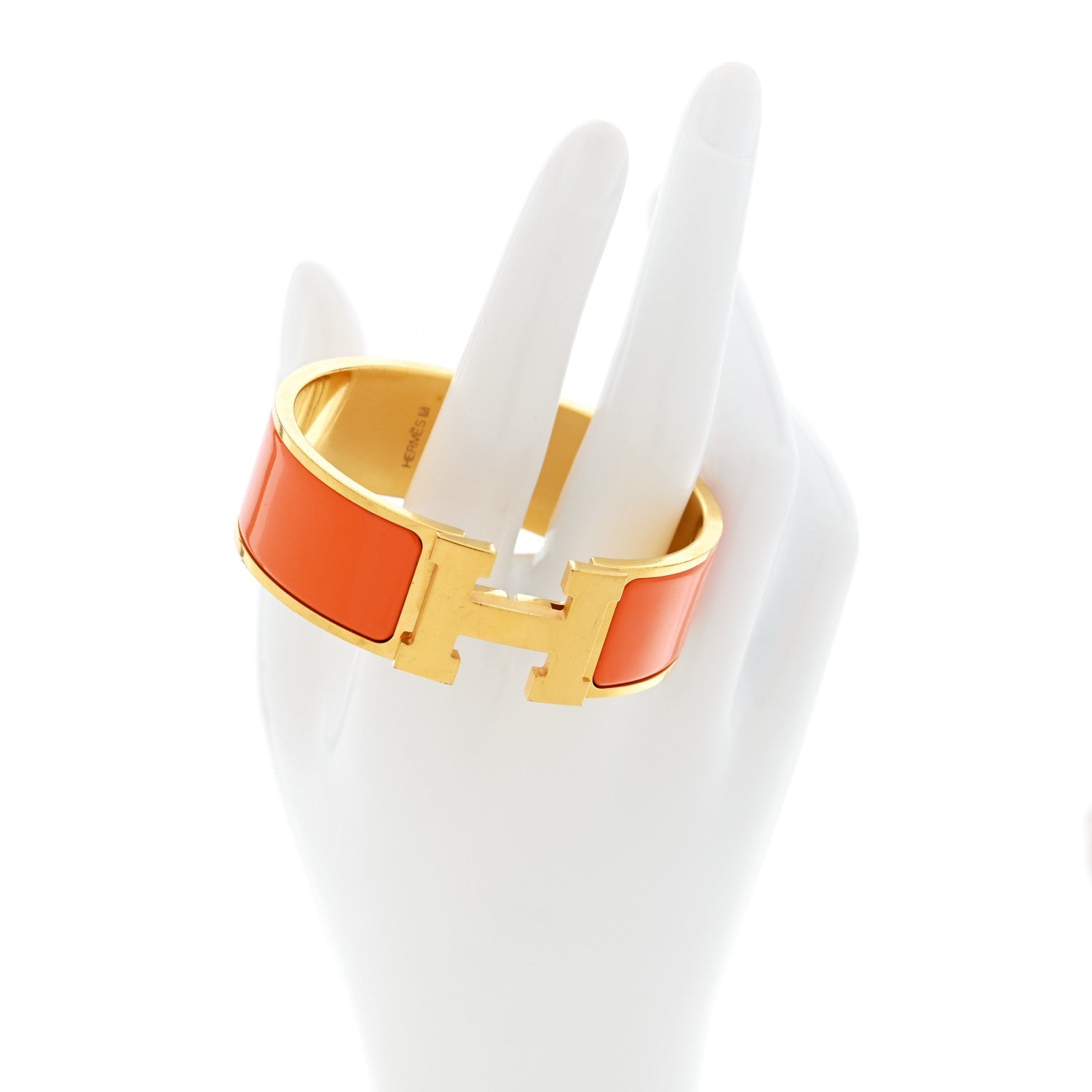 Enamel Wide Clic Clac H Bracelet PM Orange