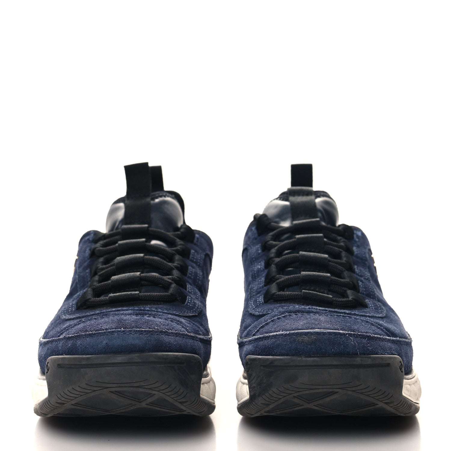 Suede Calfskin CC Sneakers 39 Navy