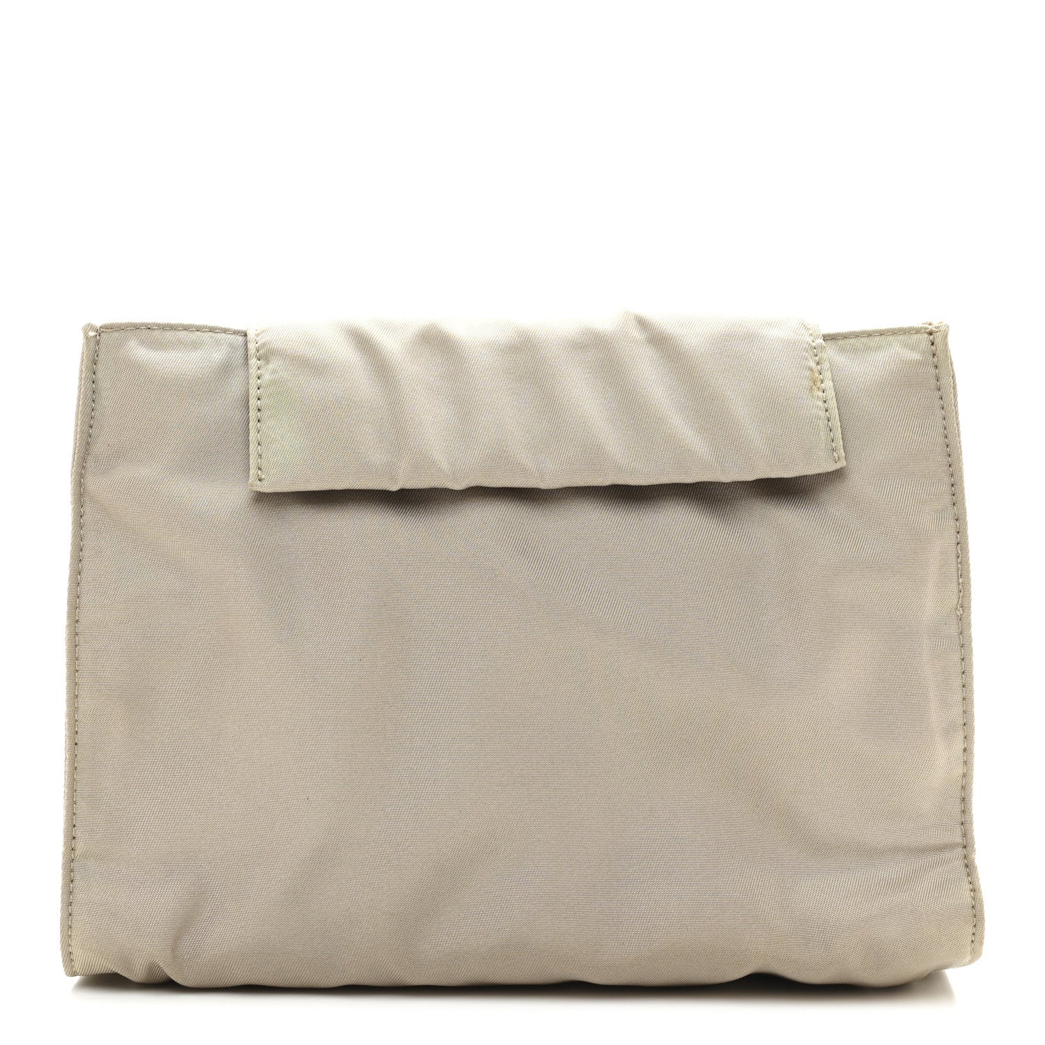 Satin Logo Clutch Sabbia