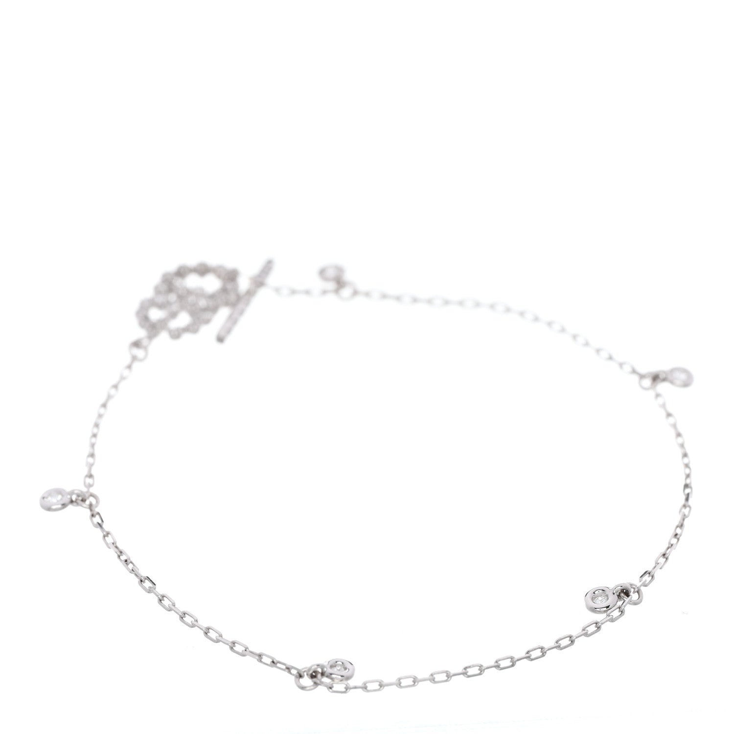 18K White Gold Diamond GG Running Bracelet