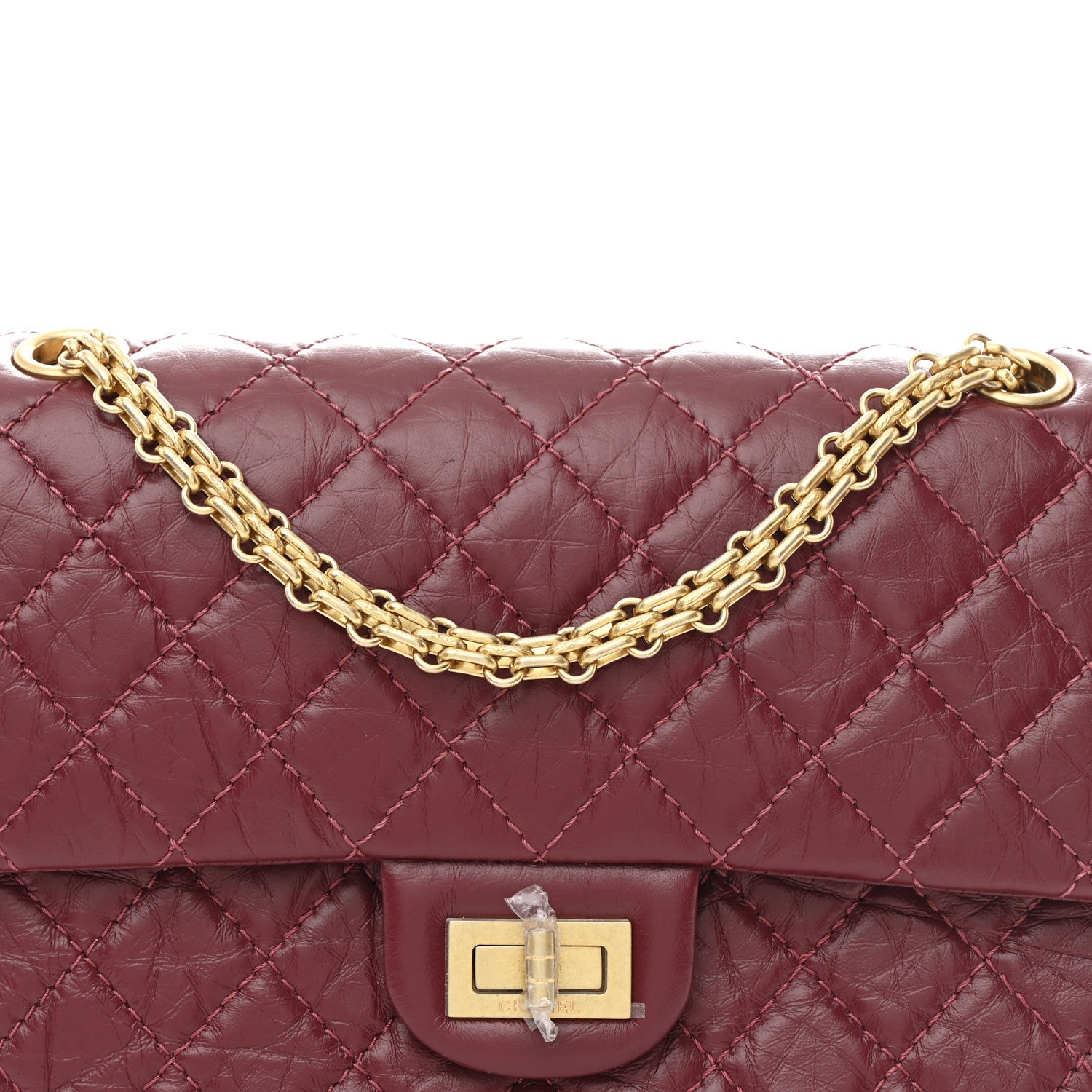 Aged Calfskin Quilted 2.55 Reissue 225 Flap Burgundy