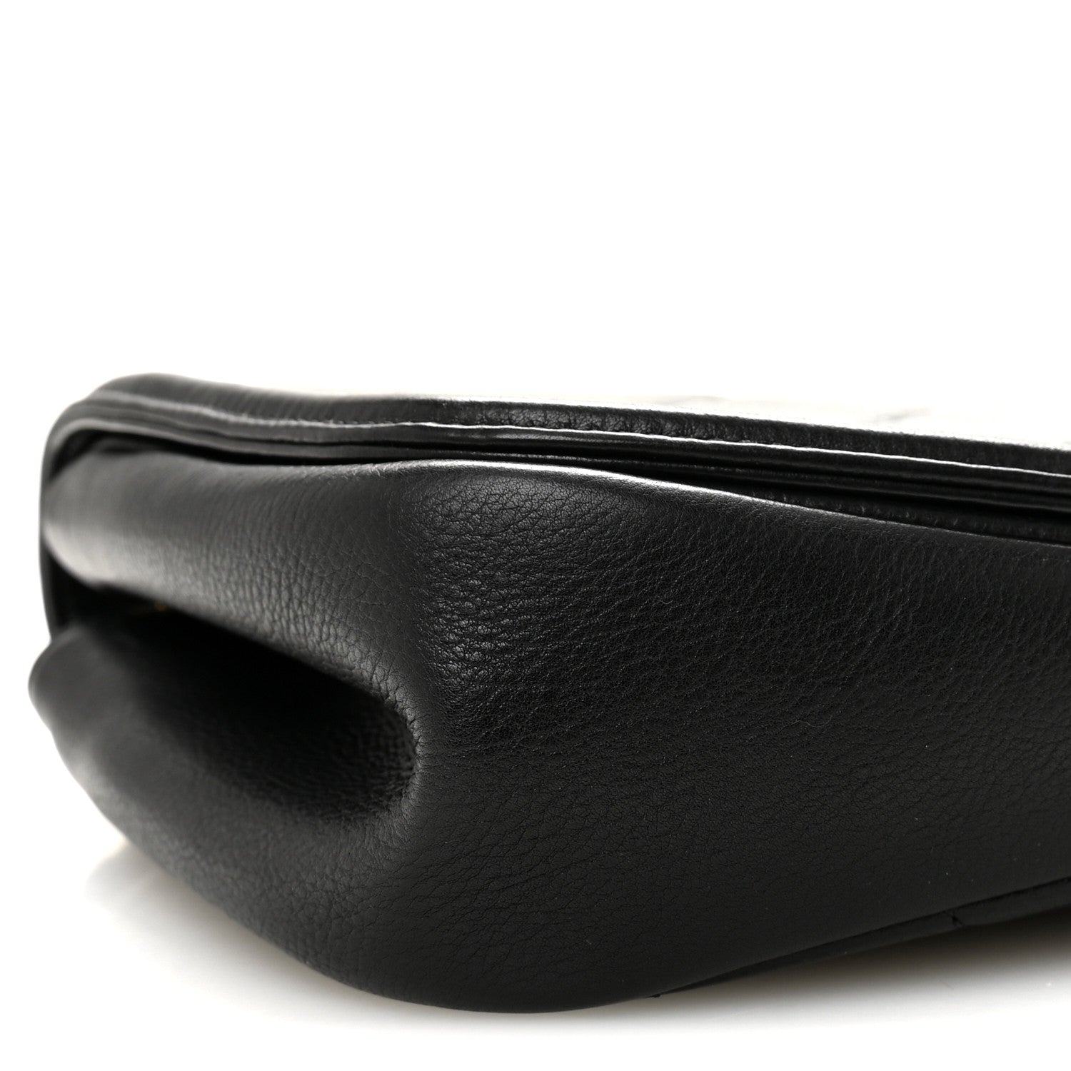 Calfskin Quilted Small Underline Flap Black
