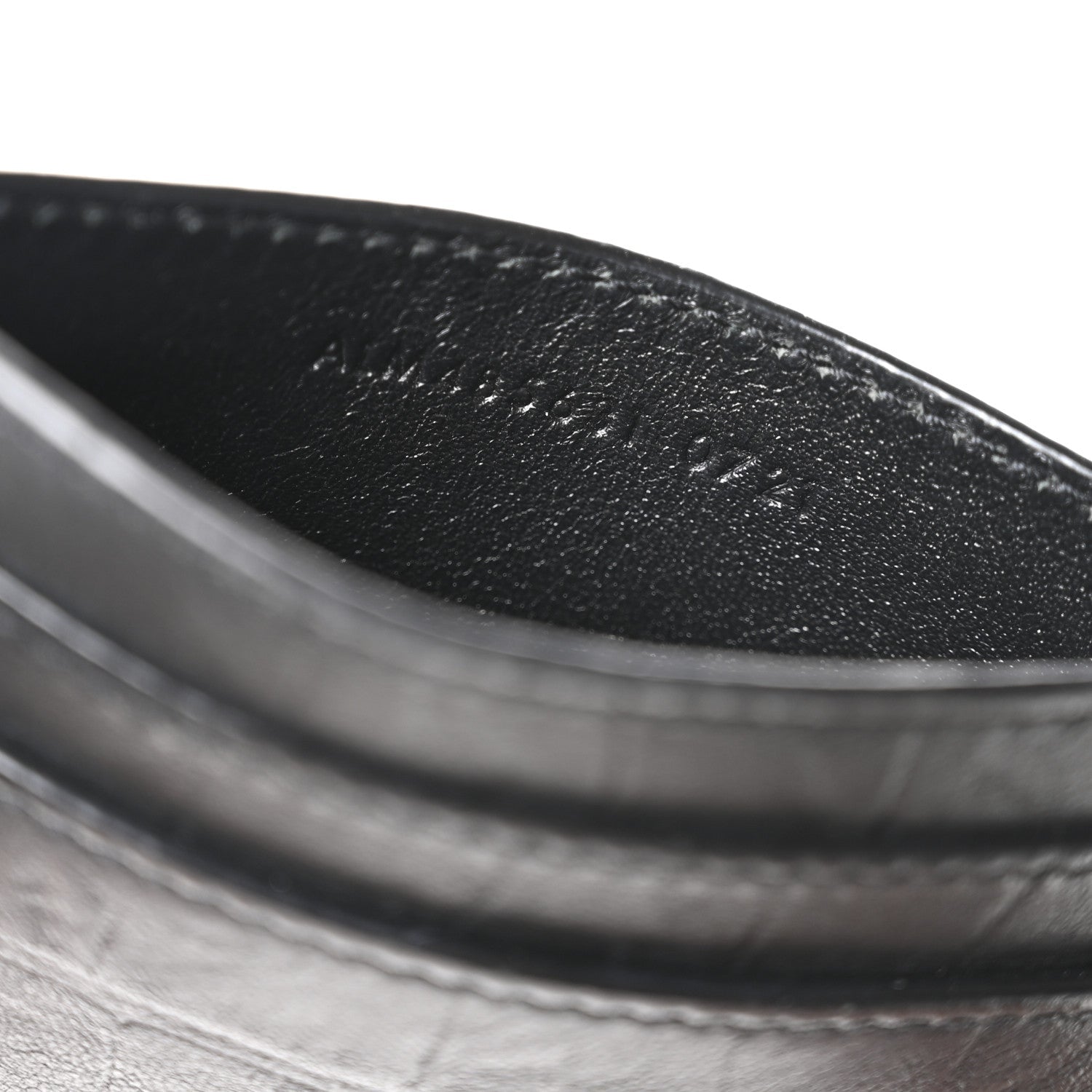 Calfskin Crocodile Embossed Monogram Credit Card Case Black
