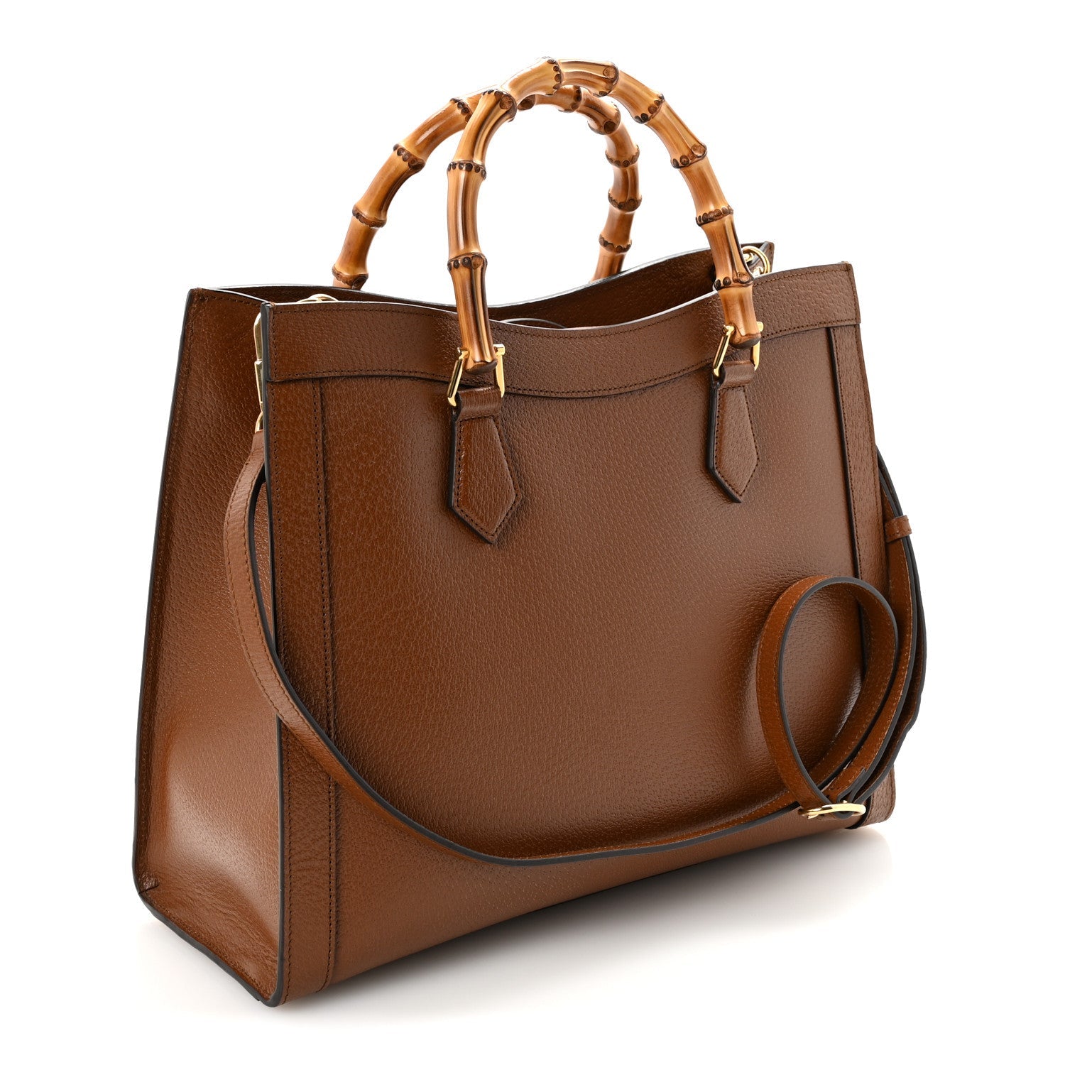 Textured Dollar Calfskin Medium Diana Tote Bag Cuir Black