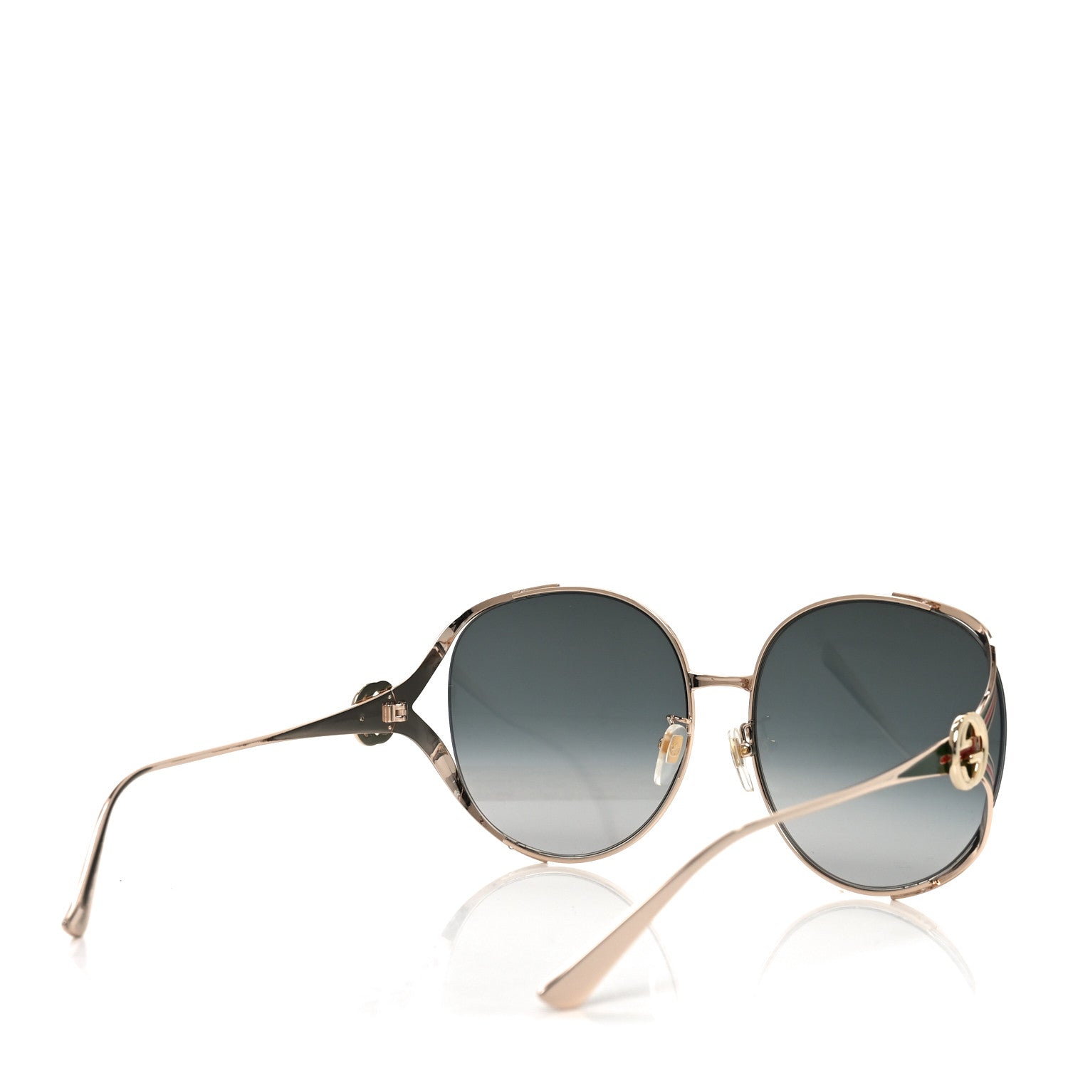 Metal Oversized Round Frame GG0225S Sunglasses Gold